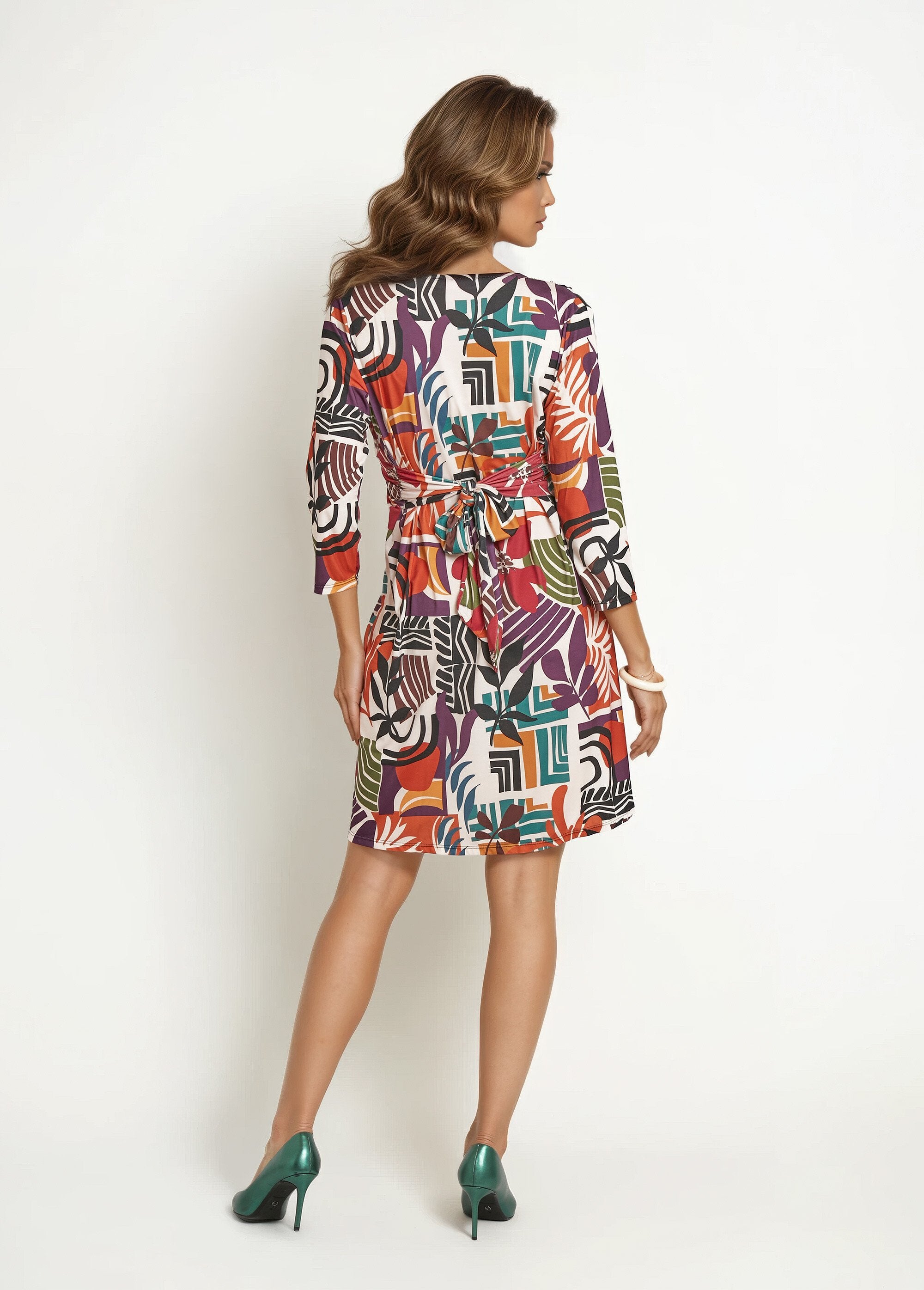 3/4-mouwen_jurk_met_etnische_print_Beige_imprime_DO1_slim