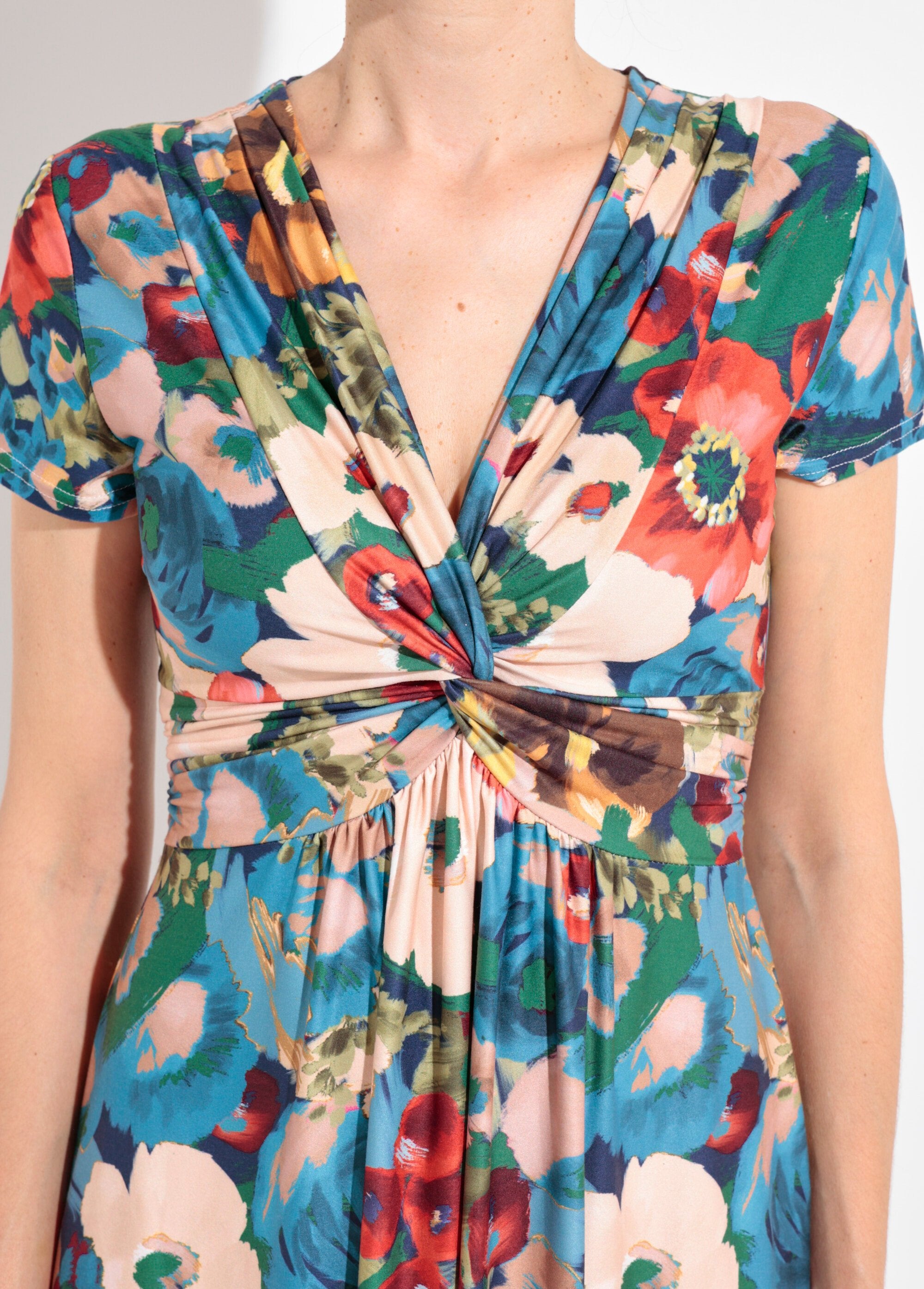 Robe_manches_courtes_imprimé_coquelicot_Bleu_et_rouge_DE1_slim