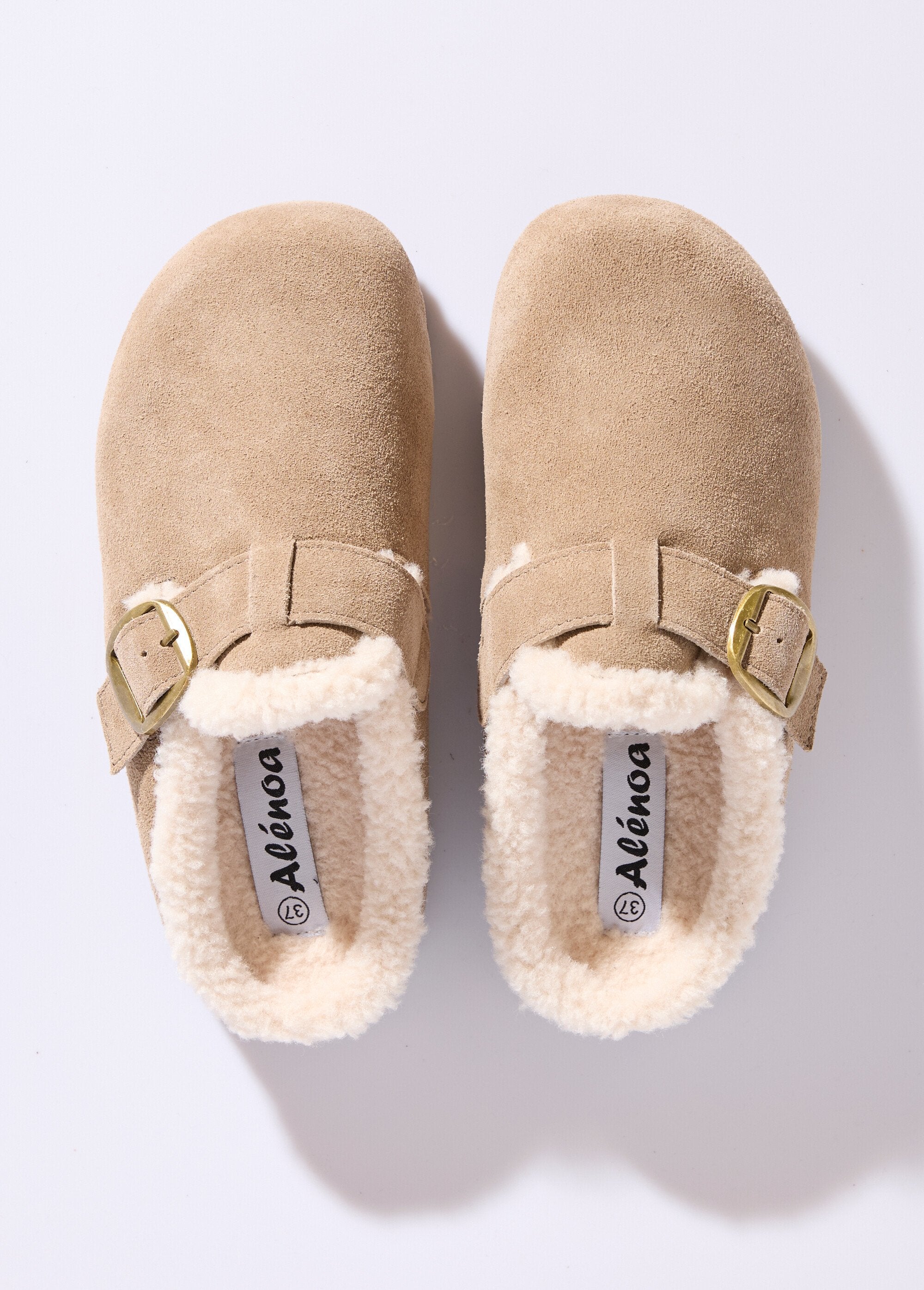 Suède_klompen,_bontvoering_Taupe_OV1_slim