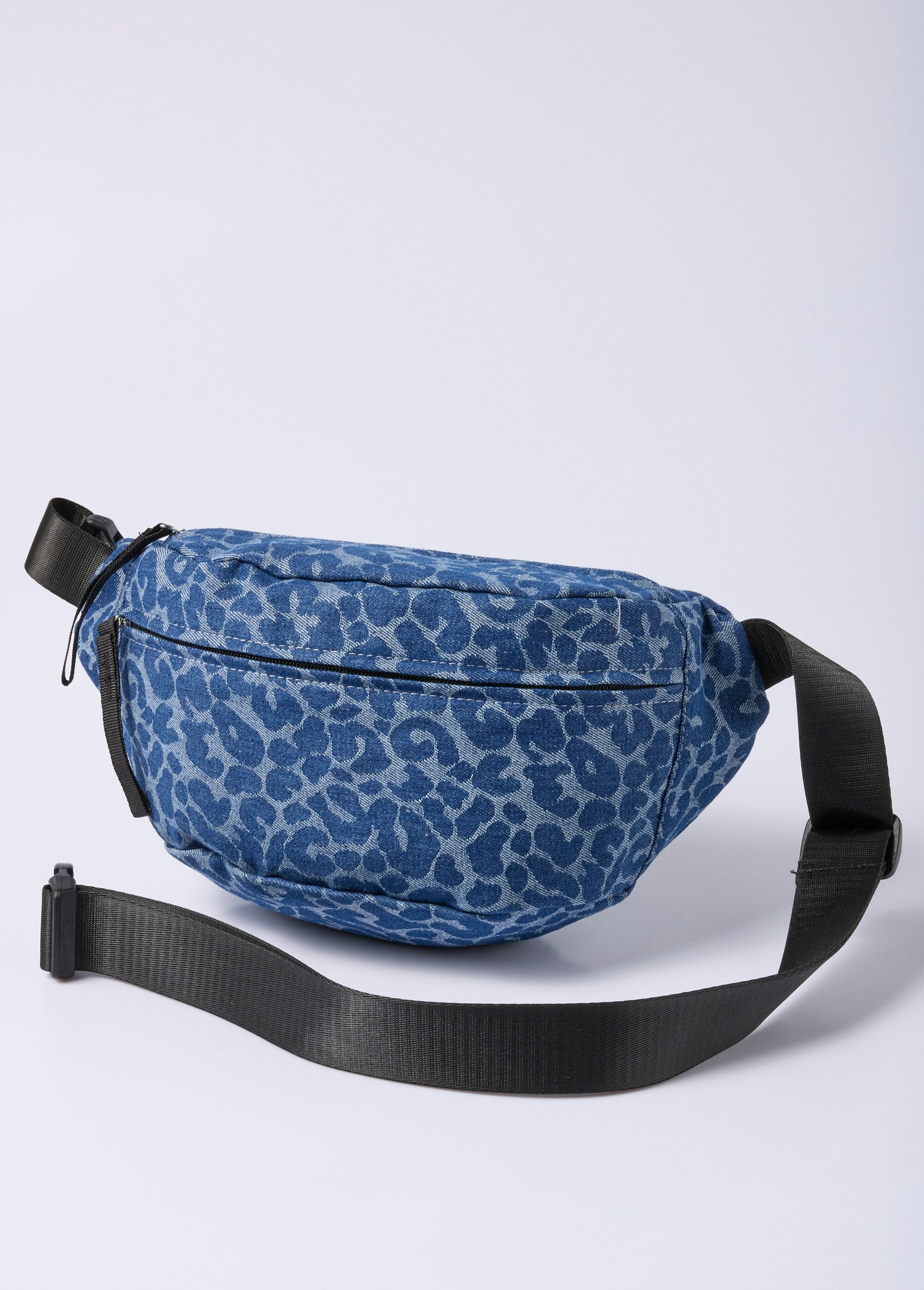 Luipaardprint_denim_canvas_fanny_pack_Bleu_jeans_FA2_slim