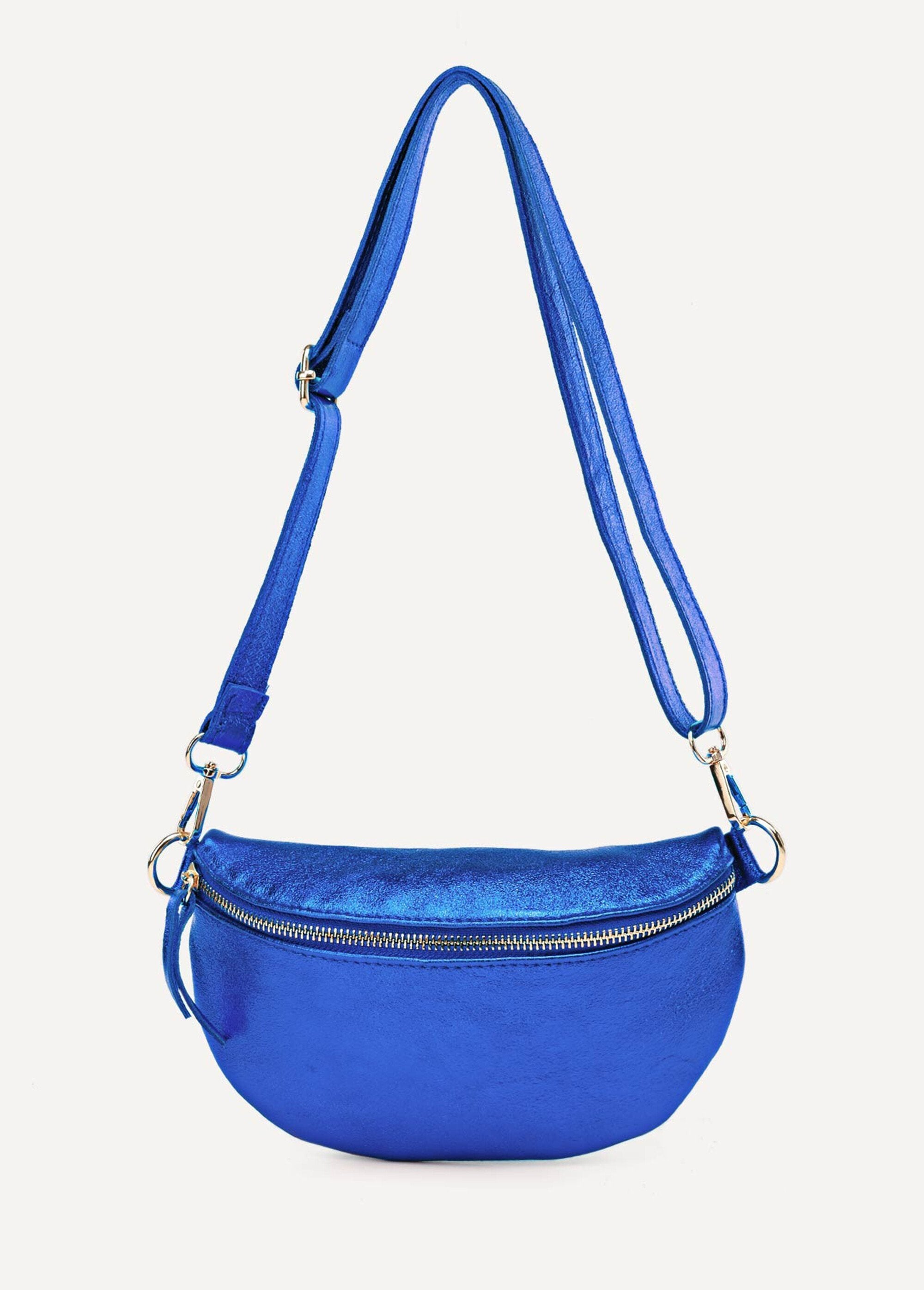 Sac_banane_femme_en_cuir_métallisé_Bleu_electrique_DE2_slim