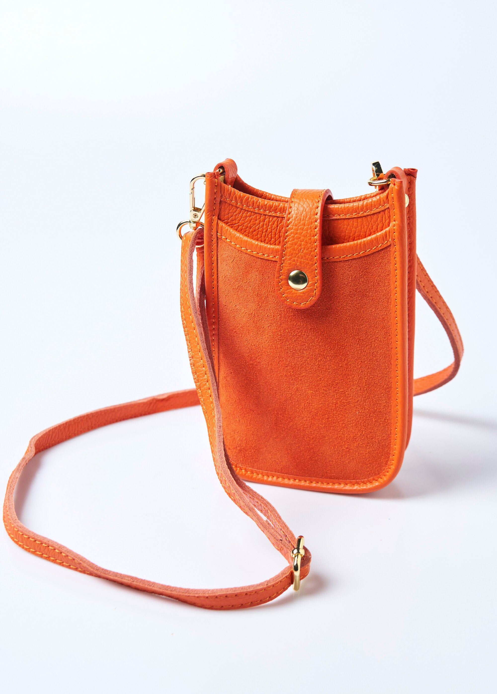 Leren_schoudertas_voor_smartphone_Orange_FA1_slim