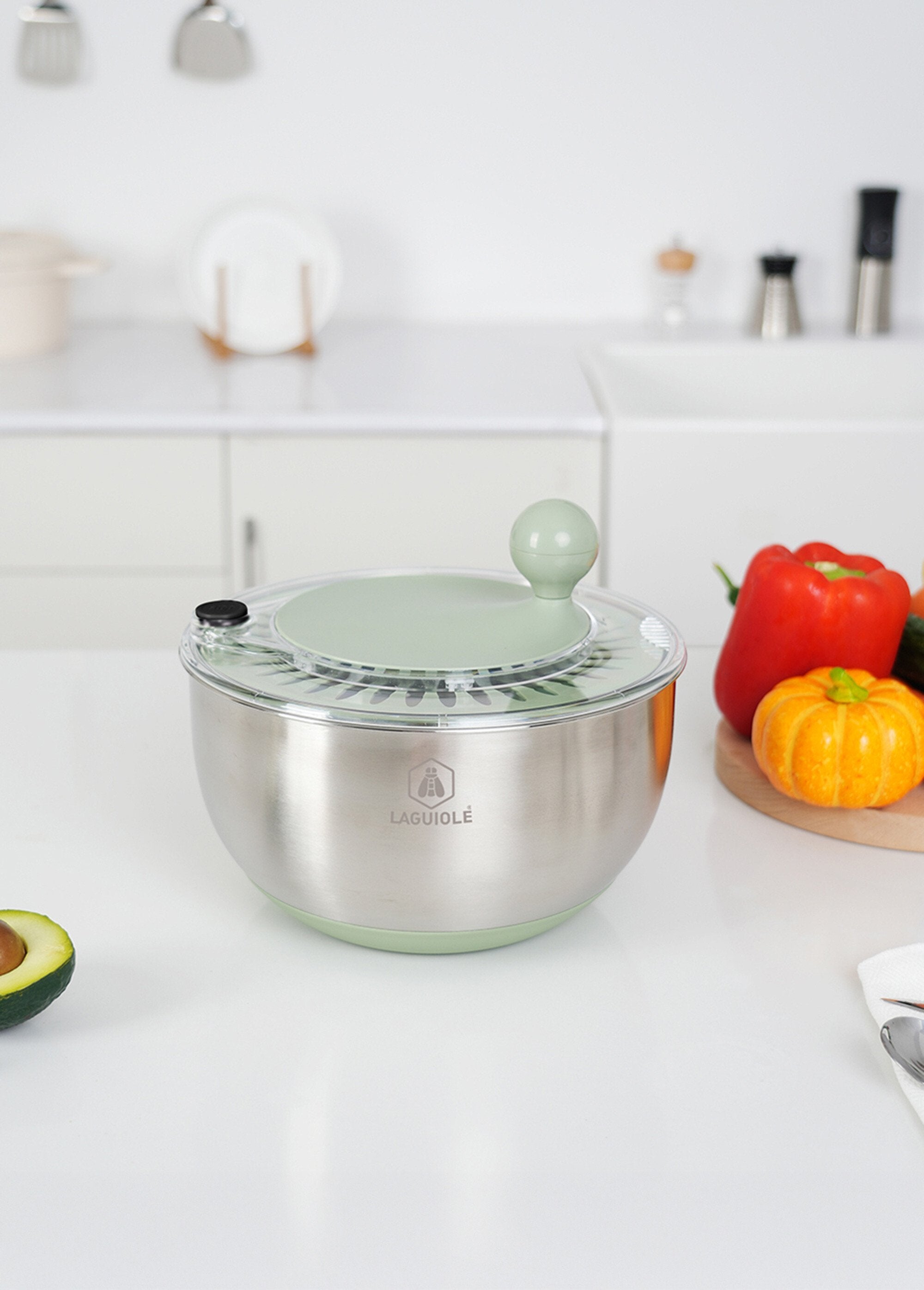 2_in_1_roestvrijstalen_slaschaal/saladecentrifuge_Olive_et_gris_SF1_slim