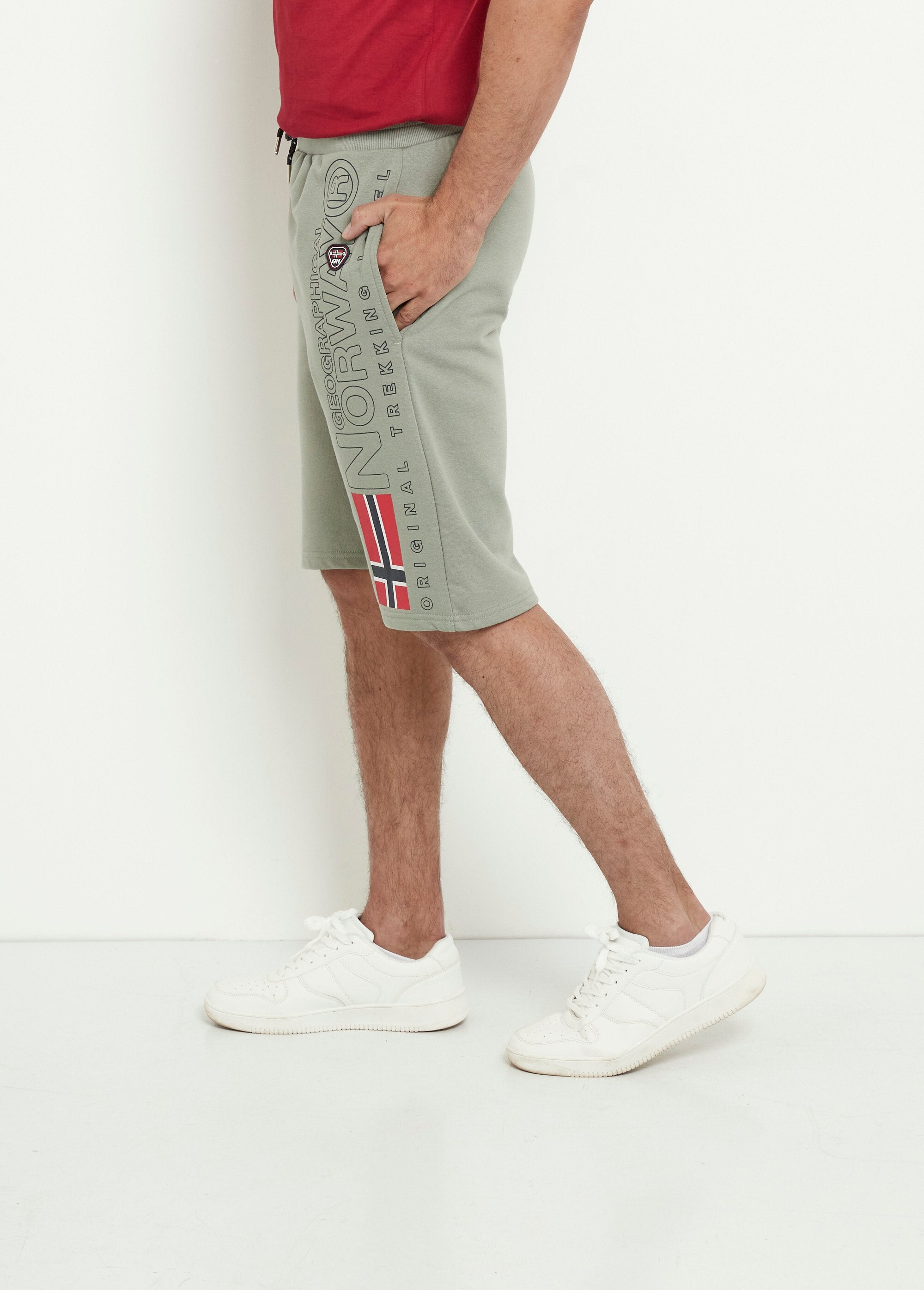 Lange_fleece_short_met_elastische_tailleband_Olive_DR1_slim