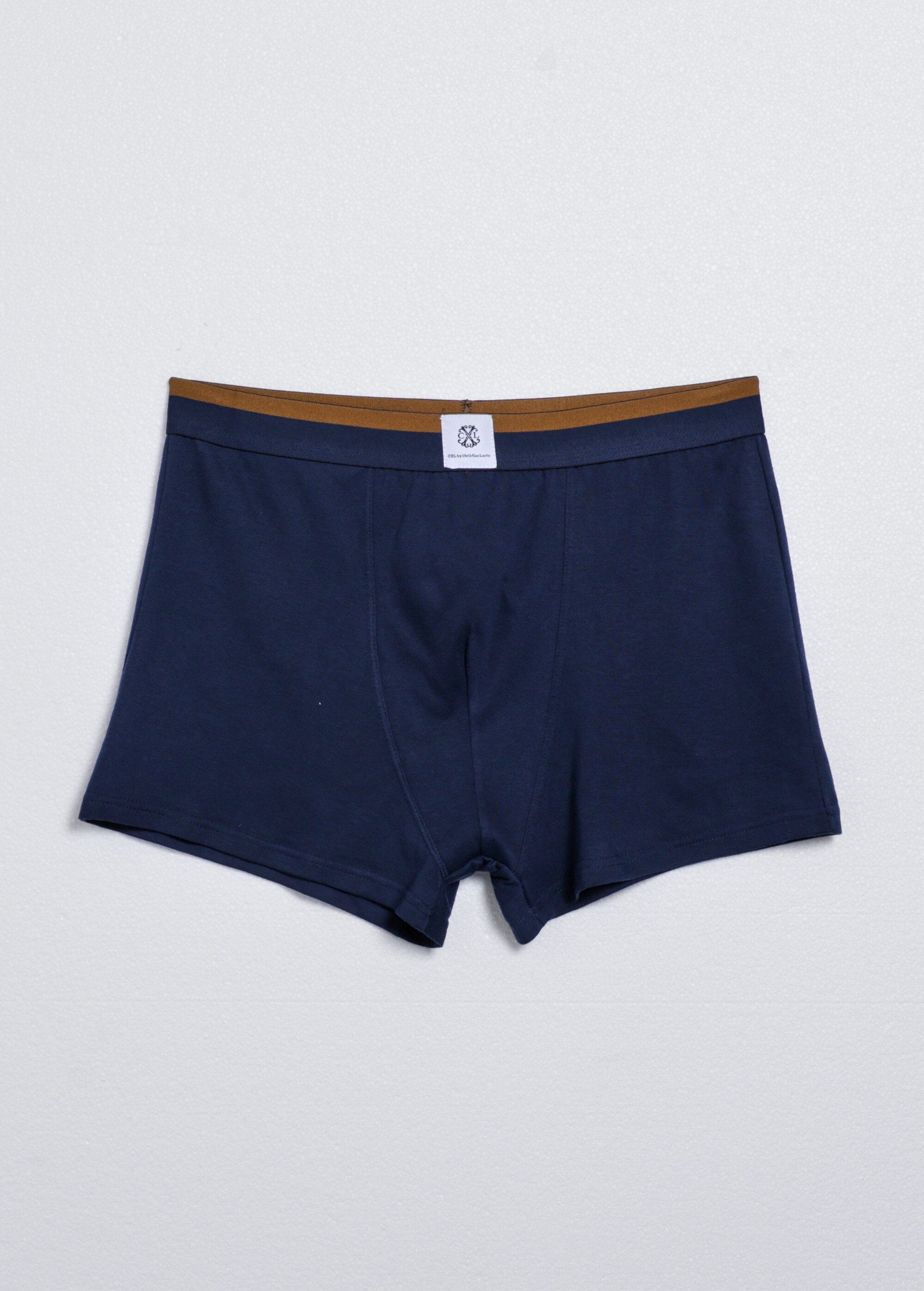 Chique_boxershort_met_effen_en_micropatroon,_donker_Bleu_DE1_slim