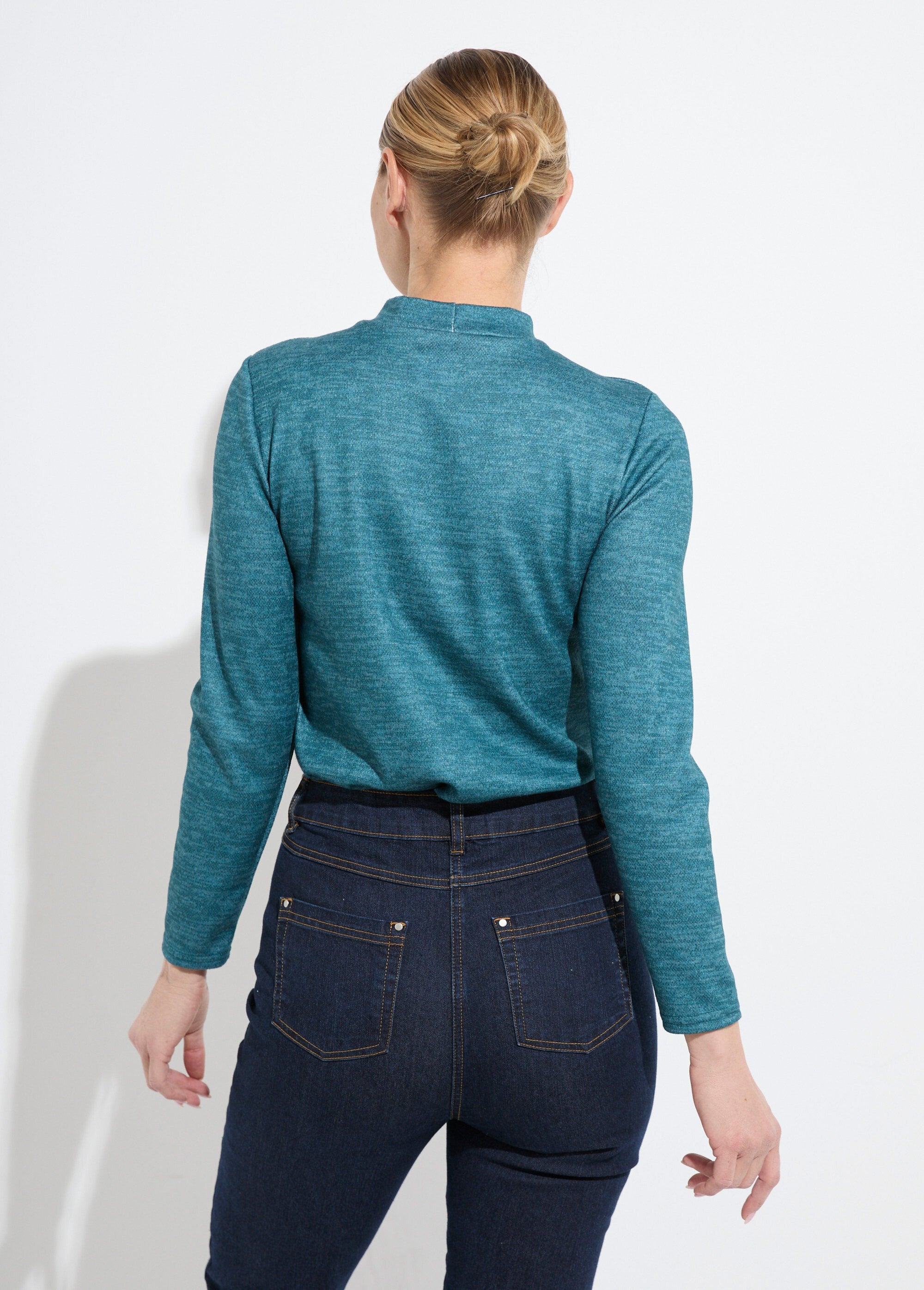 Warme_korte_trui_met_opstaande_kraag_Uni_vert_foret_DO1_slim