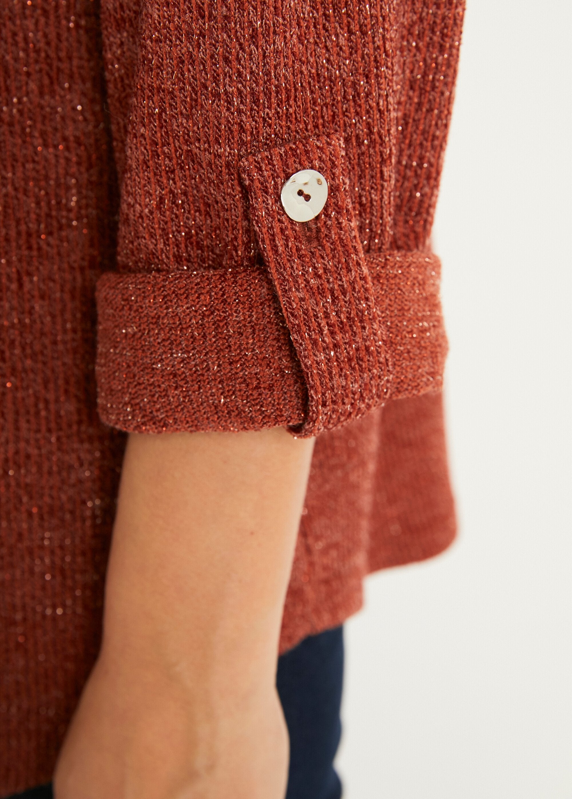 Surchemise_longue_boutonnée_maille_côtelée_Marron_DE3_slim