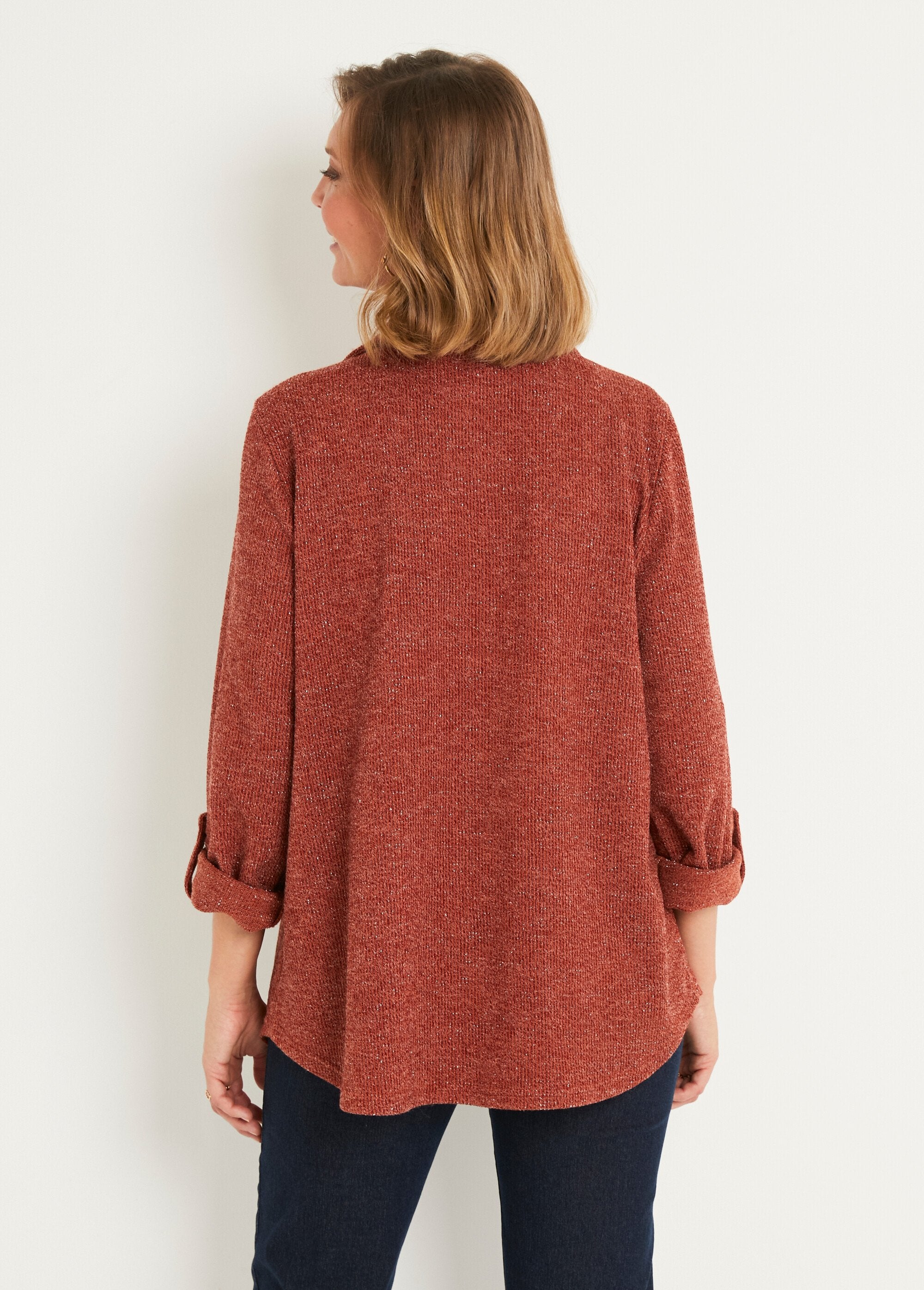 Surchemise_longue_boutonnée_maille_côtelée_Marron_DO1_slim