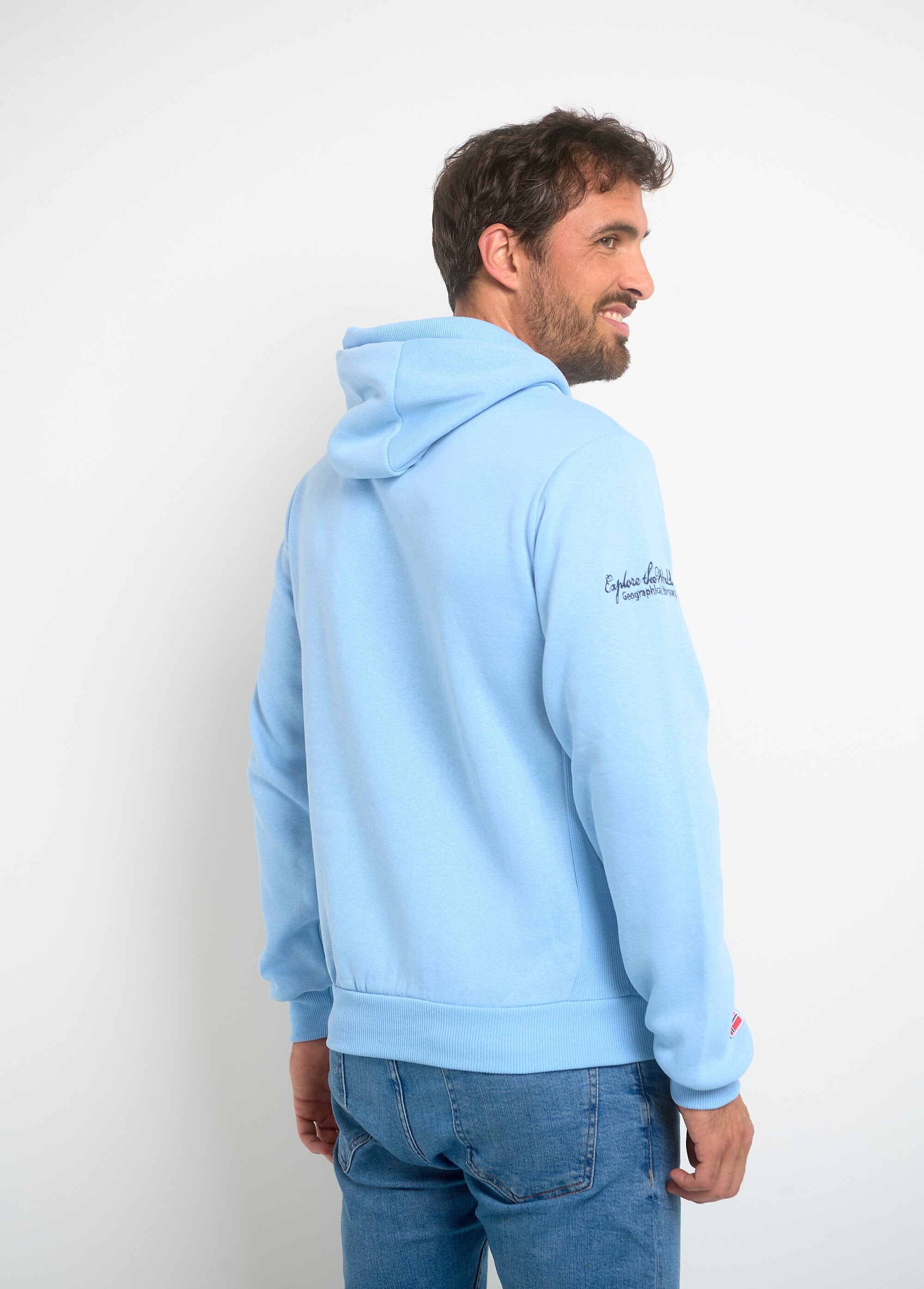 Sweat_à_capuche_demi_zip_manches_longues_Bleu_ciel_DO1_slim