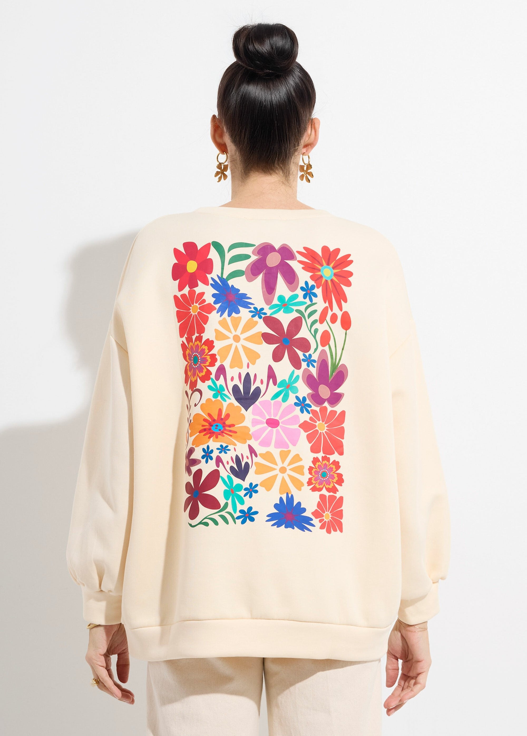 Sweat_shirt_épais_col_rond_thème_fleurs_Ecru_imprime_DO1_slim