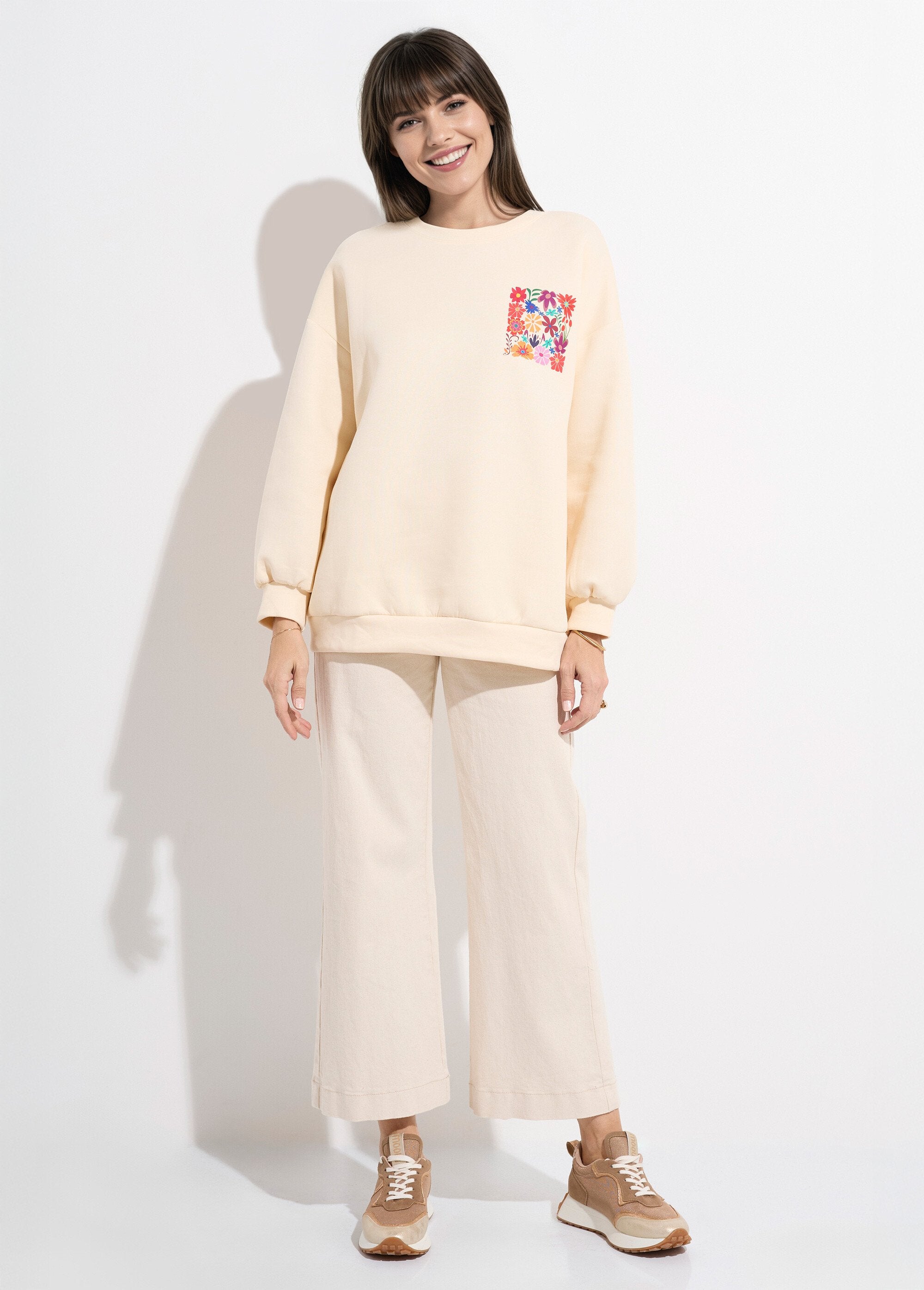 Sweat_shirt_épais_col_rond_thème_fleurs_Ecru_imprime_SF1_slim