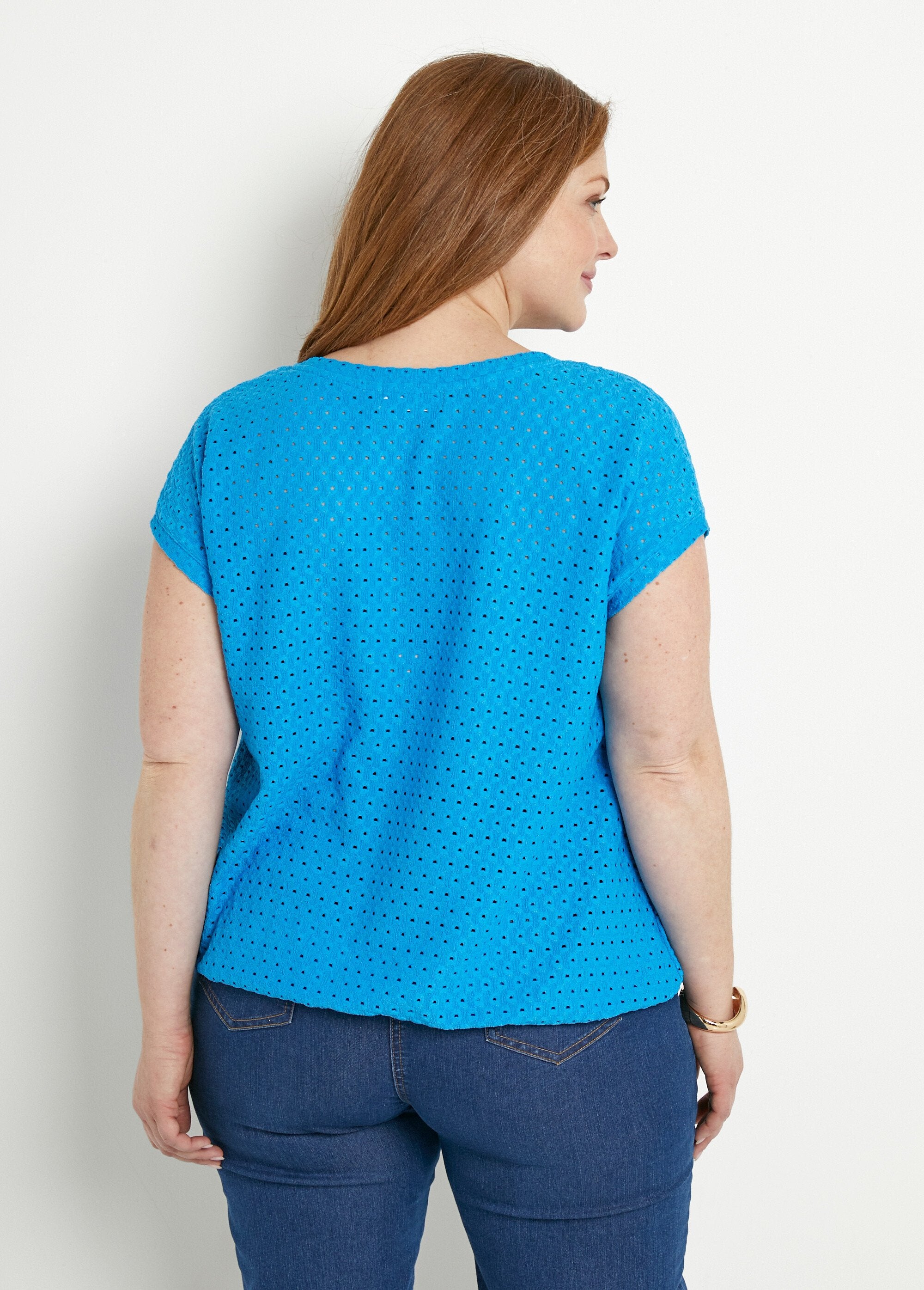 T-shirt_ample_blousant_court_uni_col_V_Turquoise_DO1_curvy
