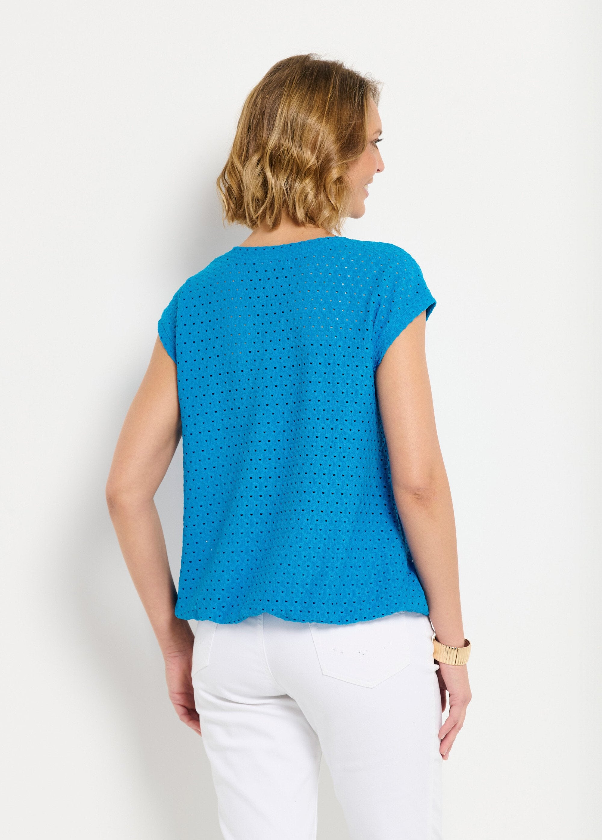 T-shirt_ample_blousant_court_uni_col_V_Turquoise_DO1_slim