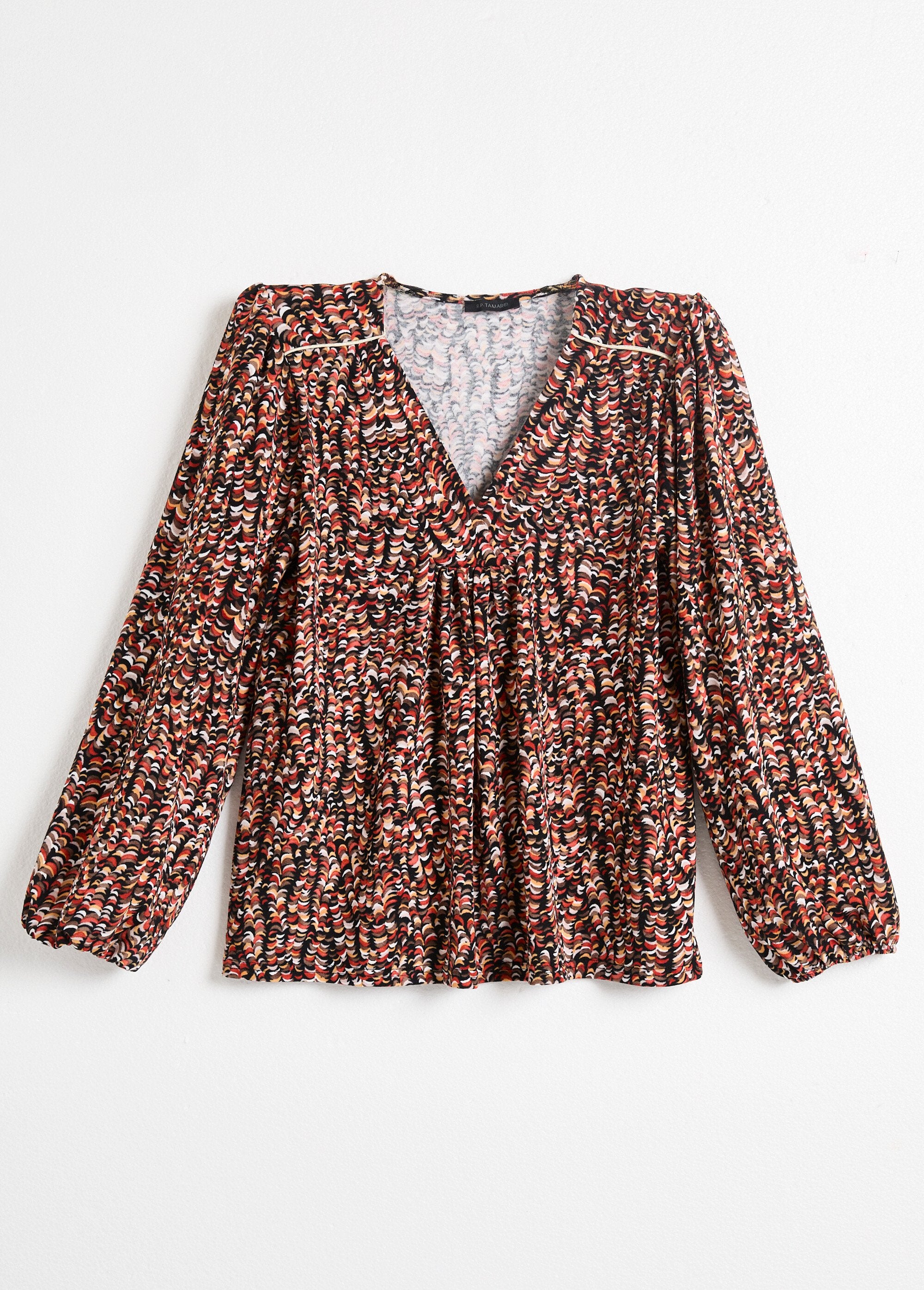 T-shirt_blouse_ample_imprimé_graphique_Noir_et_miel_AP1_slim