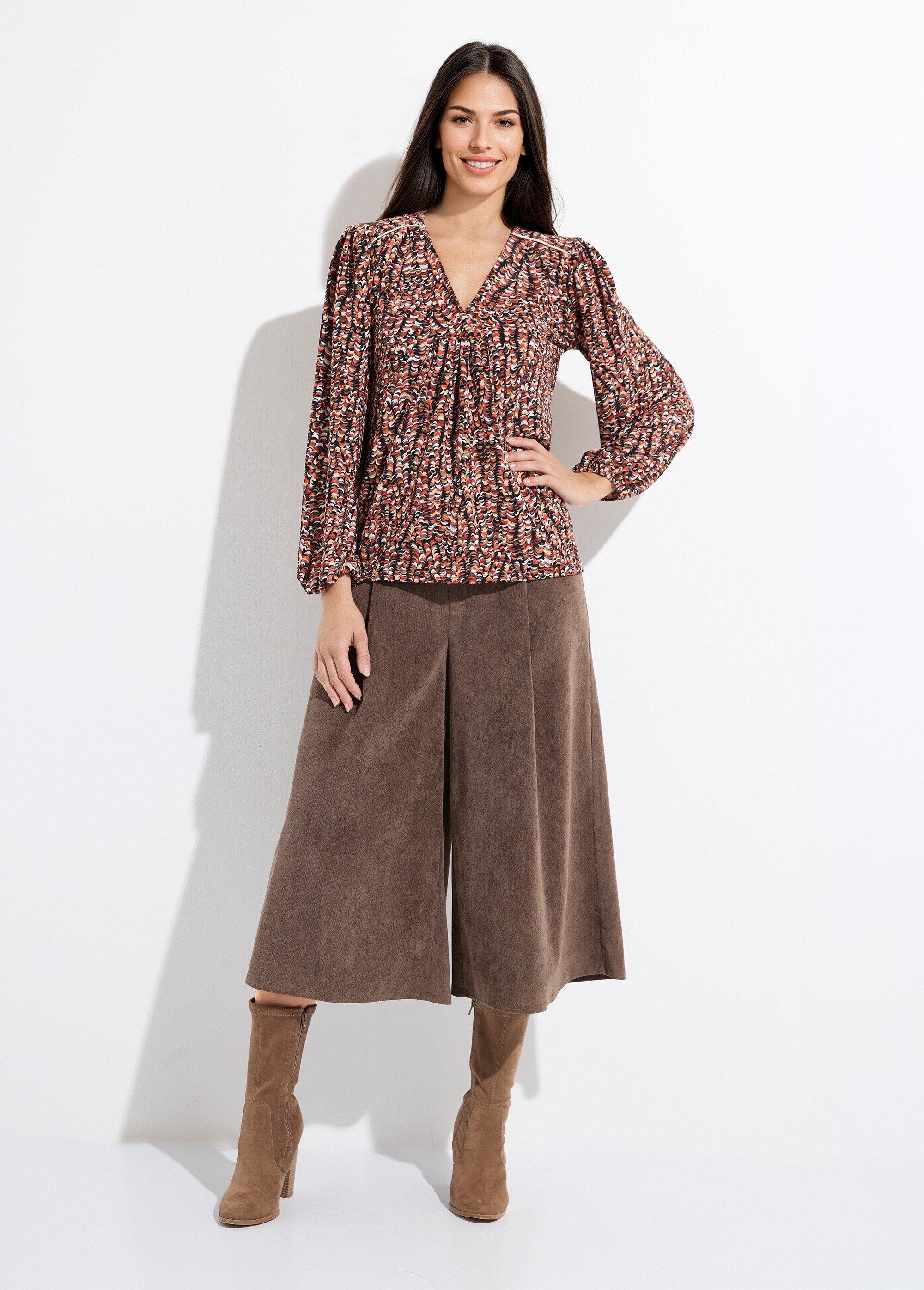 T-shirt_blouse_ample_imprimé_graphique_Noir_et_miel_SF1_slim