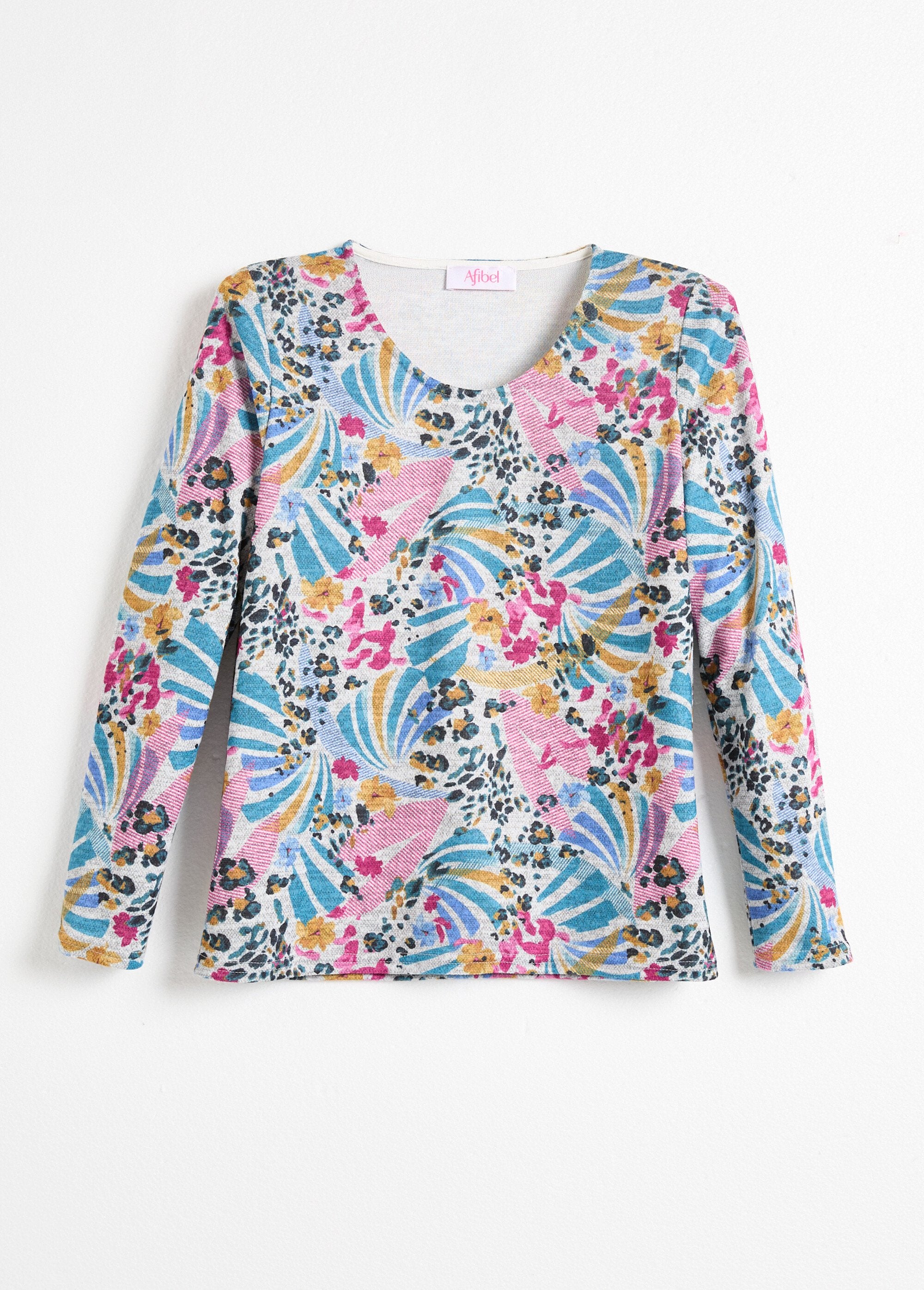 T-shirt_chaud_imprimé_col_rond_manches_longues_Gris_et_rose_AP1_slim