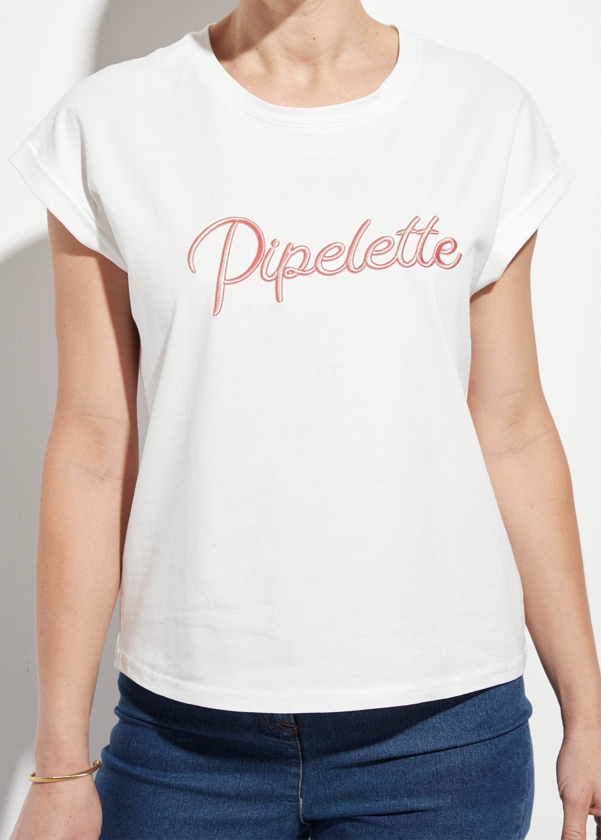 T-shirt_col_rond_avec_message_Pipelette_Blanc_DE1_slim