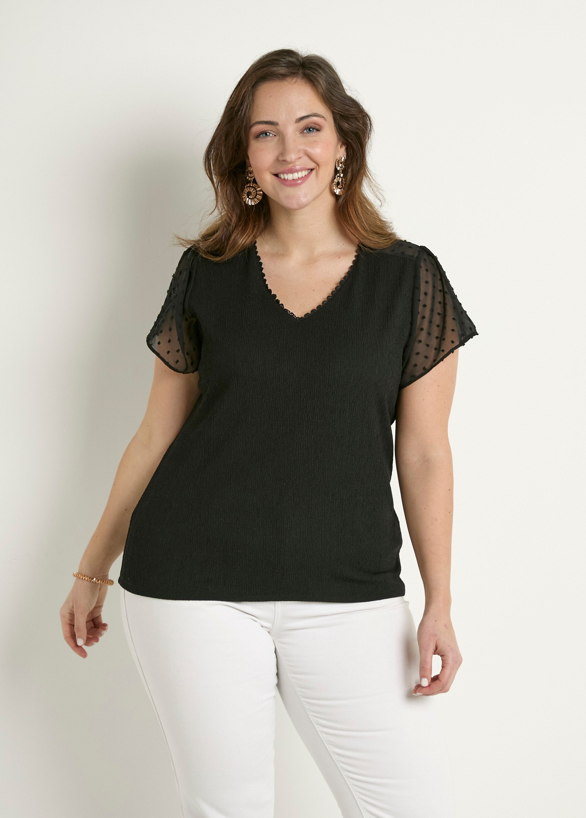 T-shirt_col_V_plumetis_manches_courtes_Noir_FA1_curvy