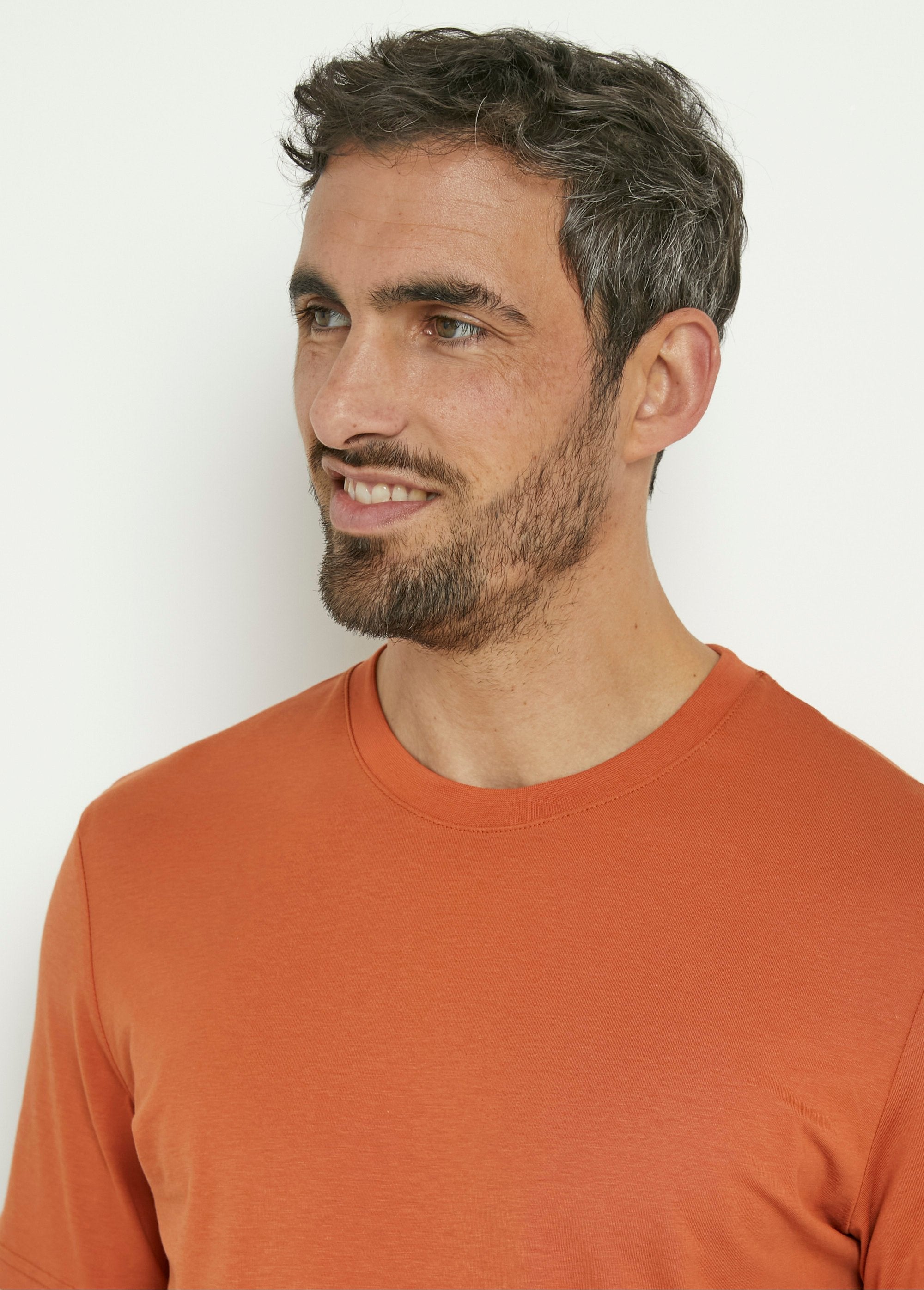 T-shirt_coton_manches_courtes_col_rond_Orange_DE1_slim