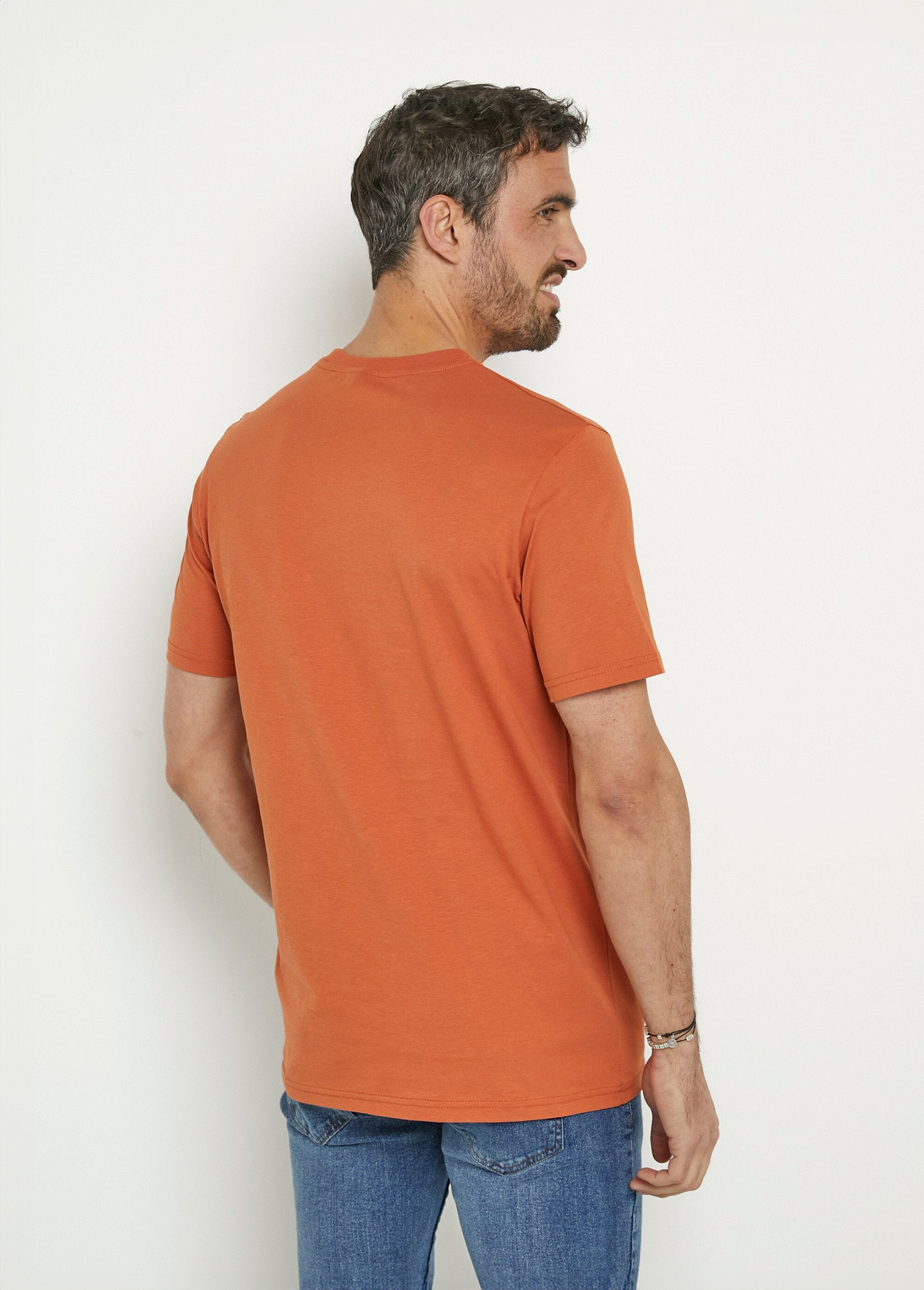 T-shirt_coton_manches_courtes_col_rond_Orange_DO1_slim