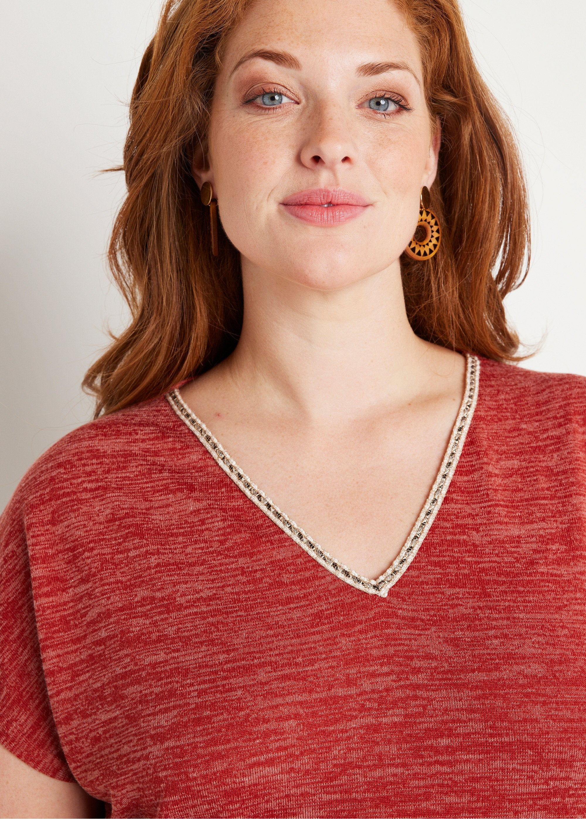 T-shirt_court_uni_effet_lin_Paprika_DE1_curvy