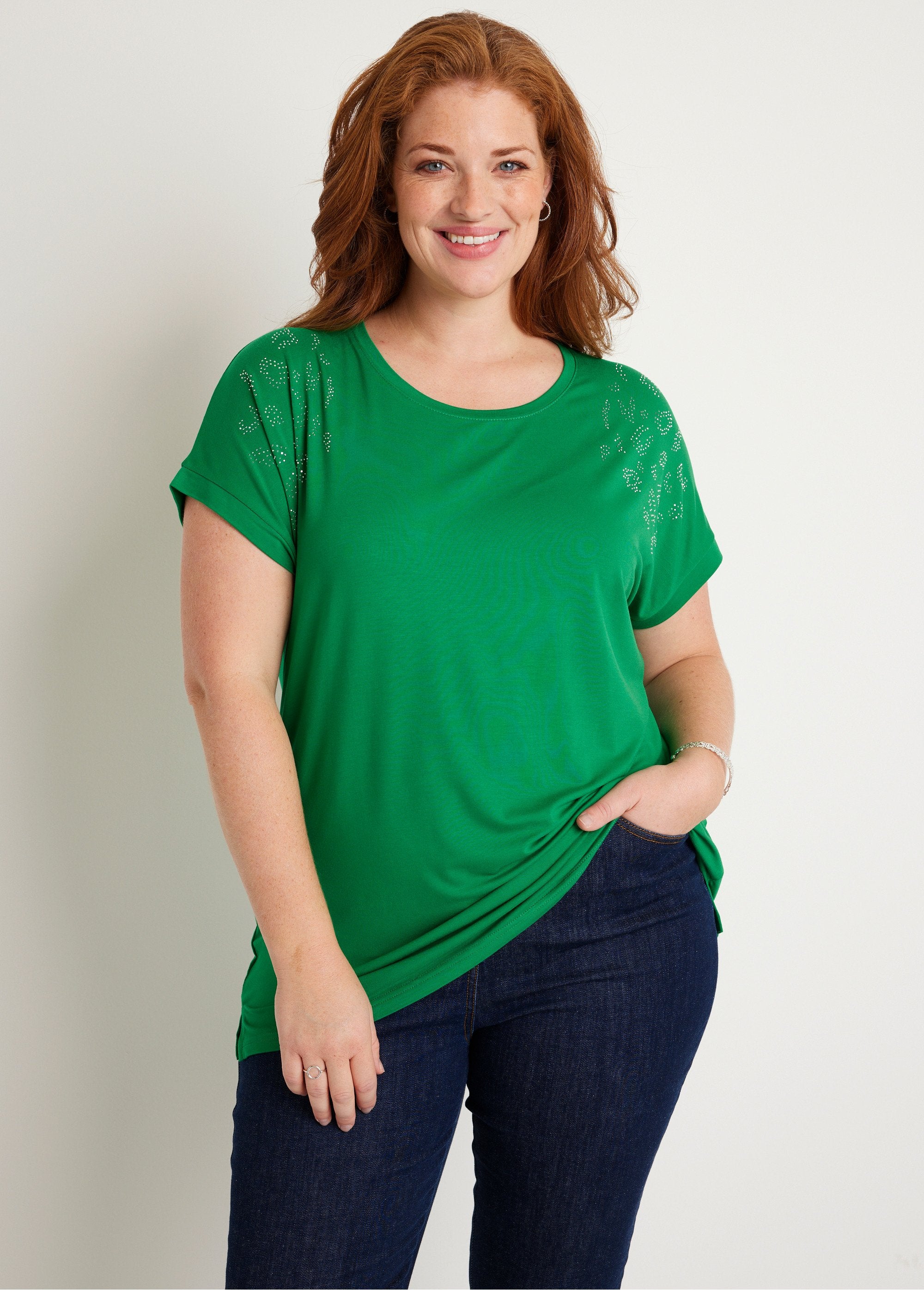 T-shirt_long_manches_courtes_uni_Vert_FA1_curvy