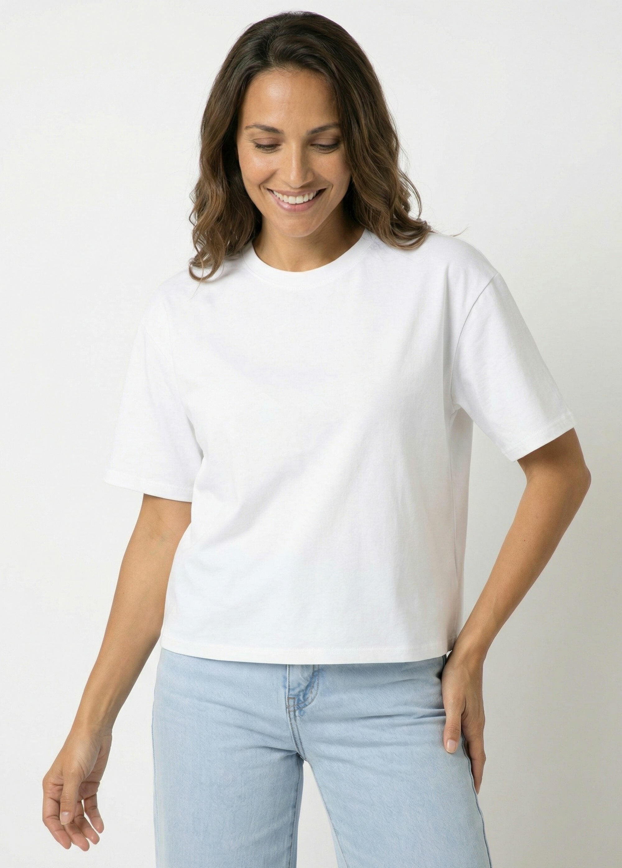 Losvallend_T-shirt_met_korte_mouwen_en_stretch_Blanc_FA1_slim