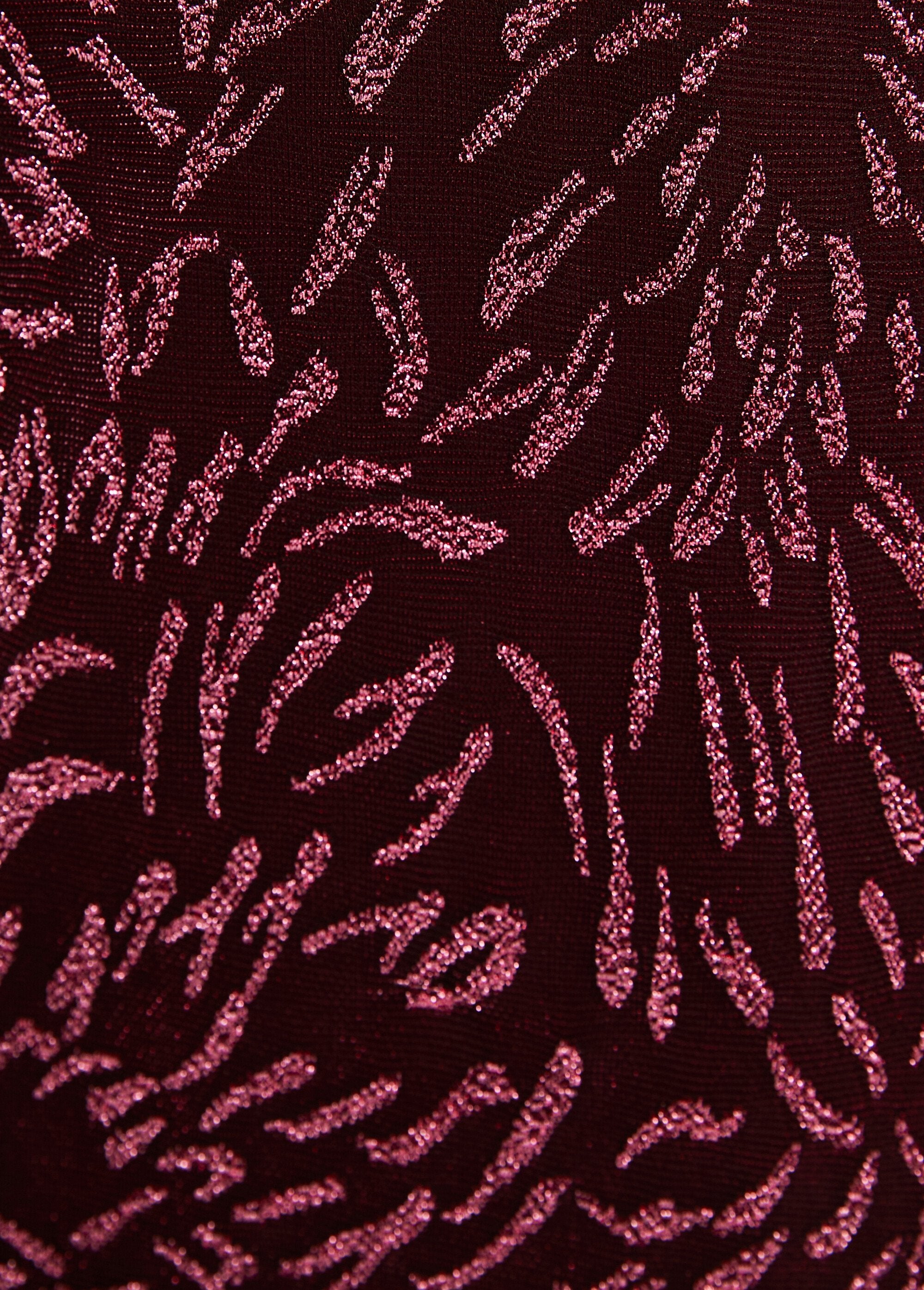 T-shirt_top_long_maille_résille_imprimée_col_rond_Rose_DE3_slim