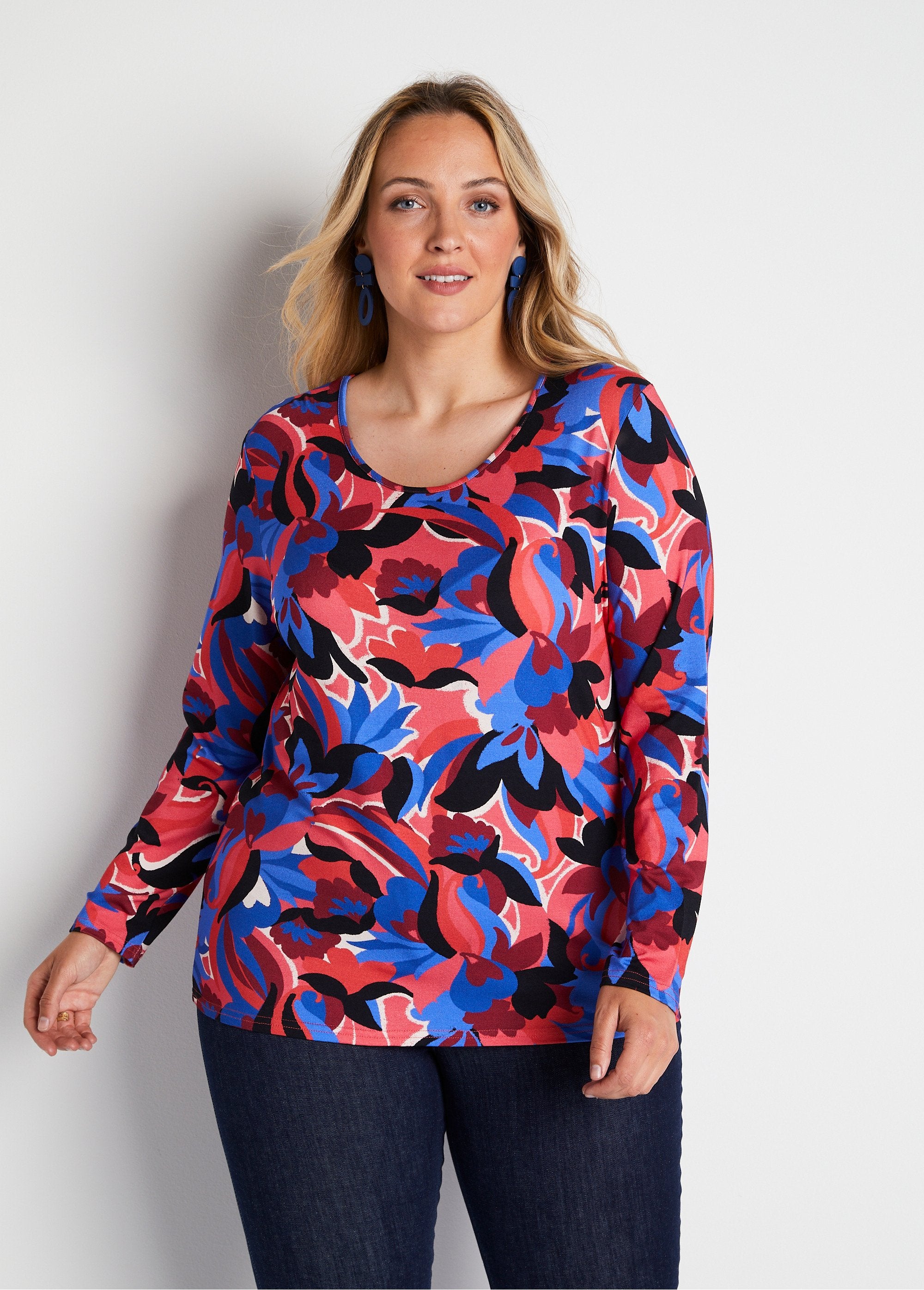 Tee-shirt_droit_manches_longues_imprimé_Bleu_et_rose_FA1_curvy