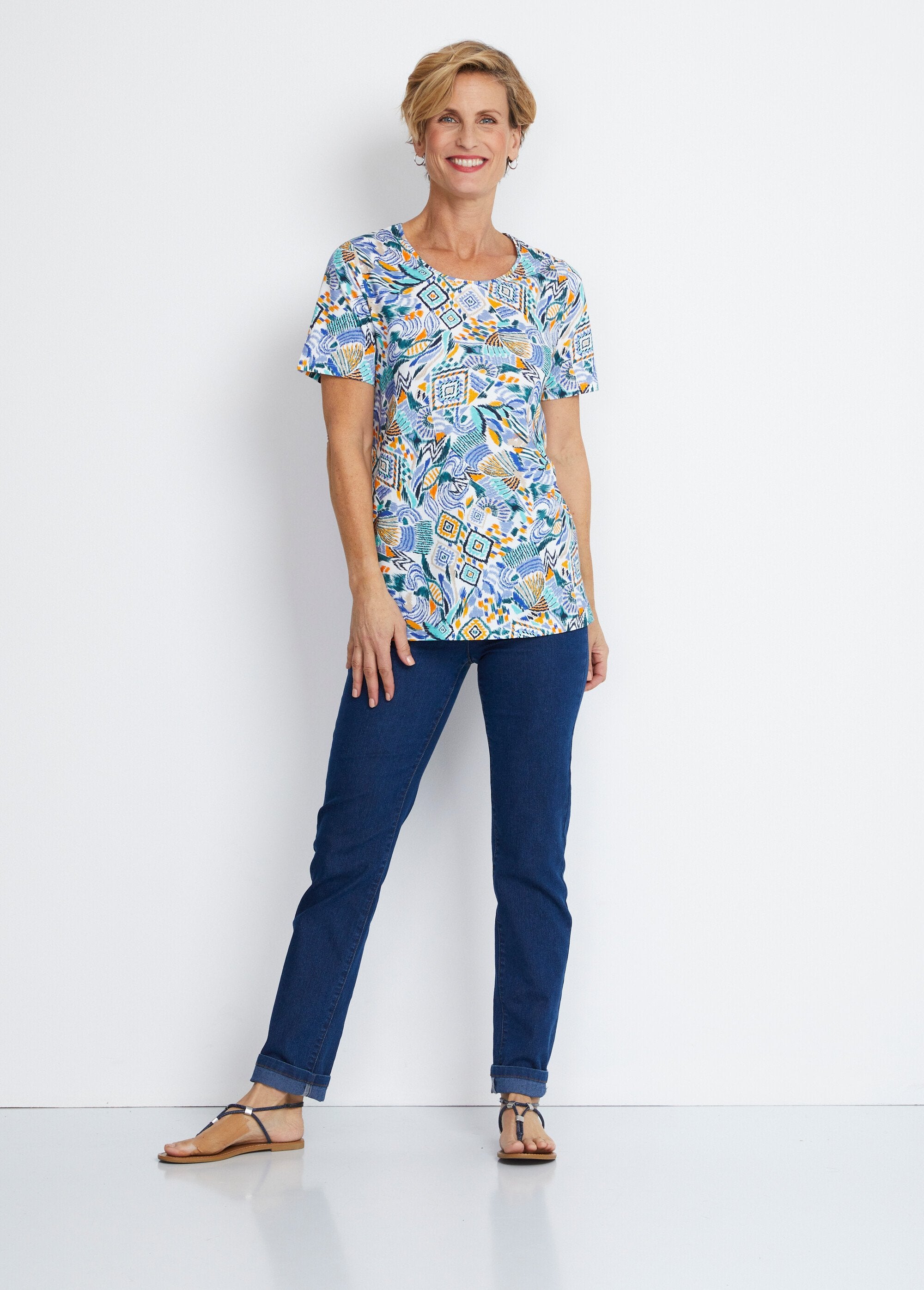 T-shirt_long_manches_courtes_Multicolore_SF1_slim