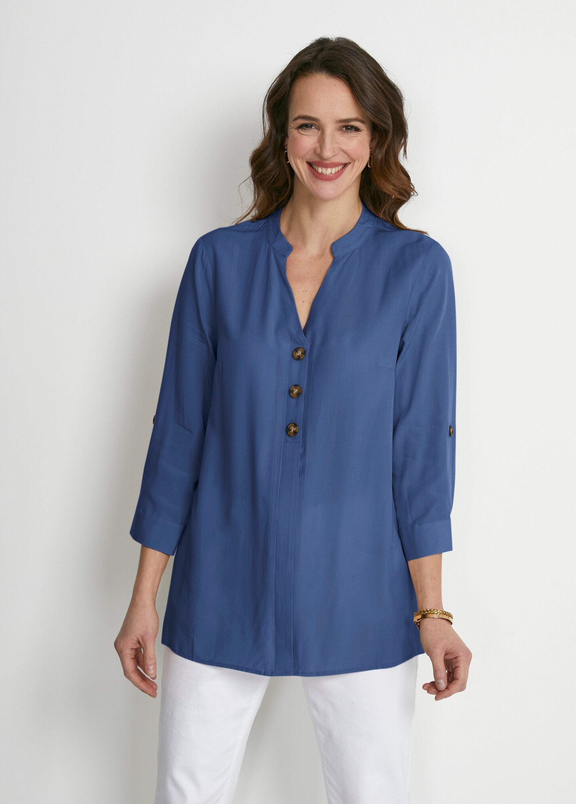 Tunique_ample_longue_manches_3/4_Indigo_FA1_slim