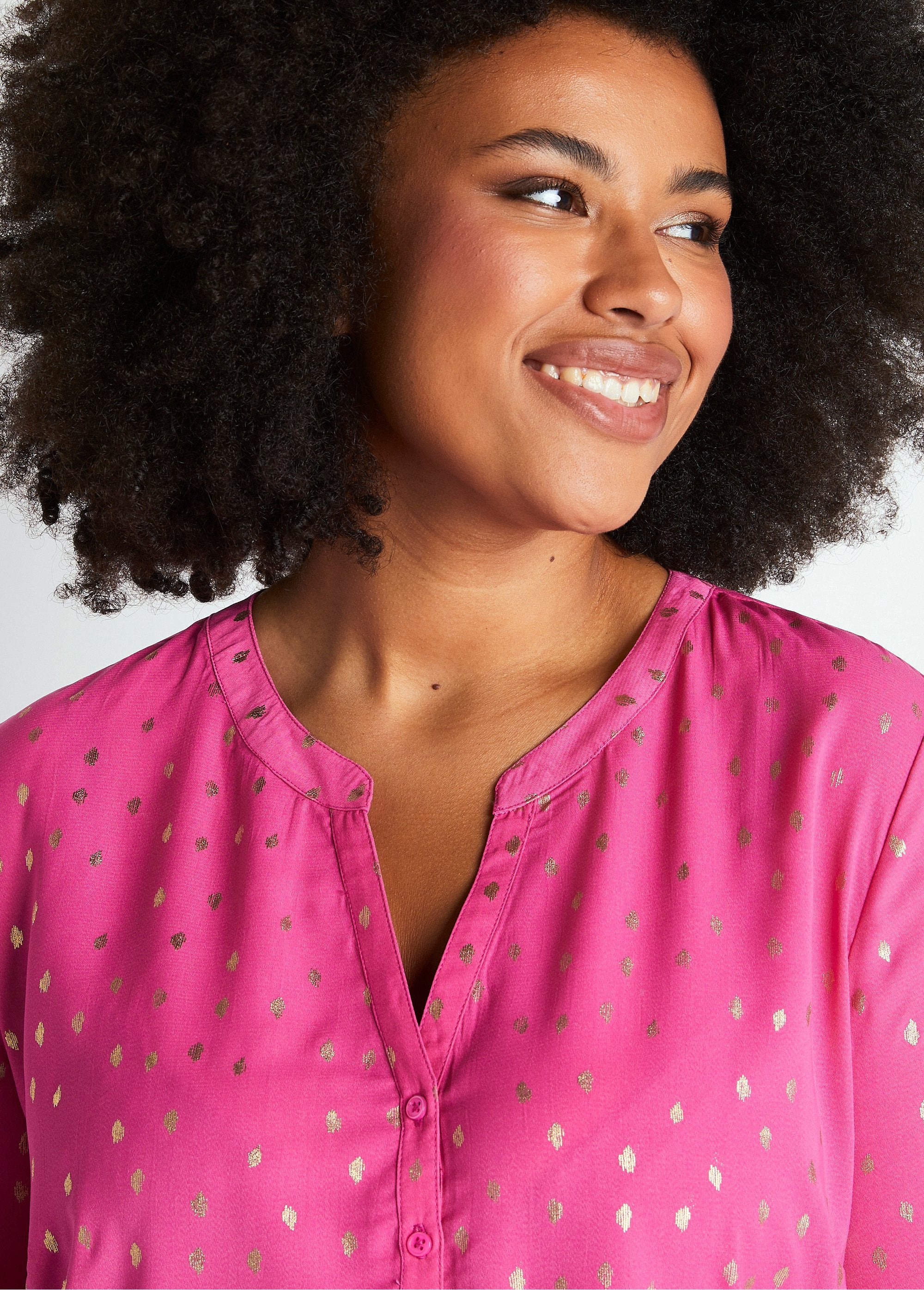 Tunique_ample_mi-longue_manches_3/4_Rose_DE1_curvy