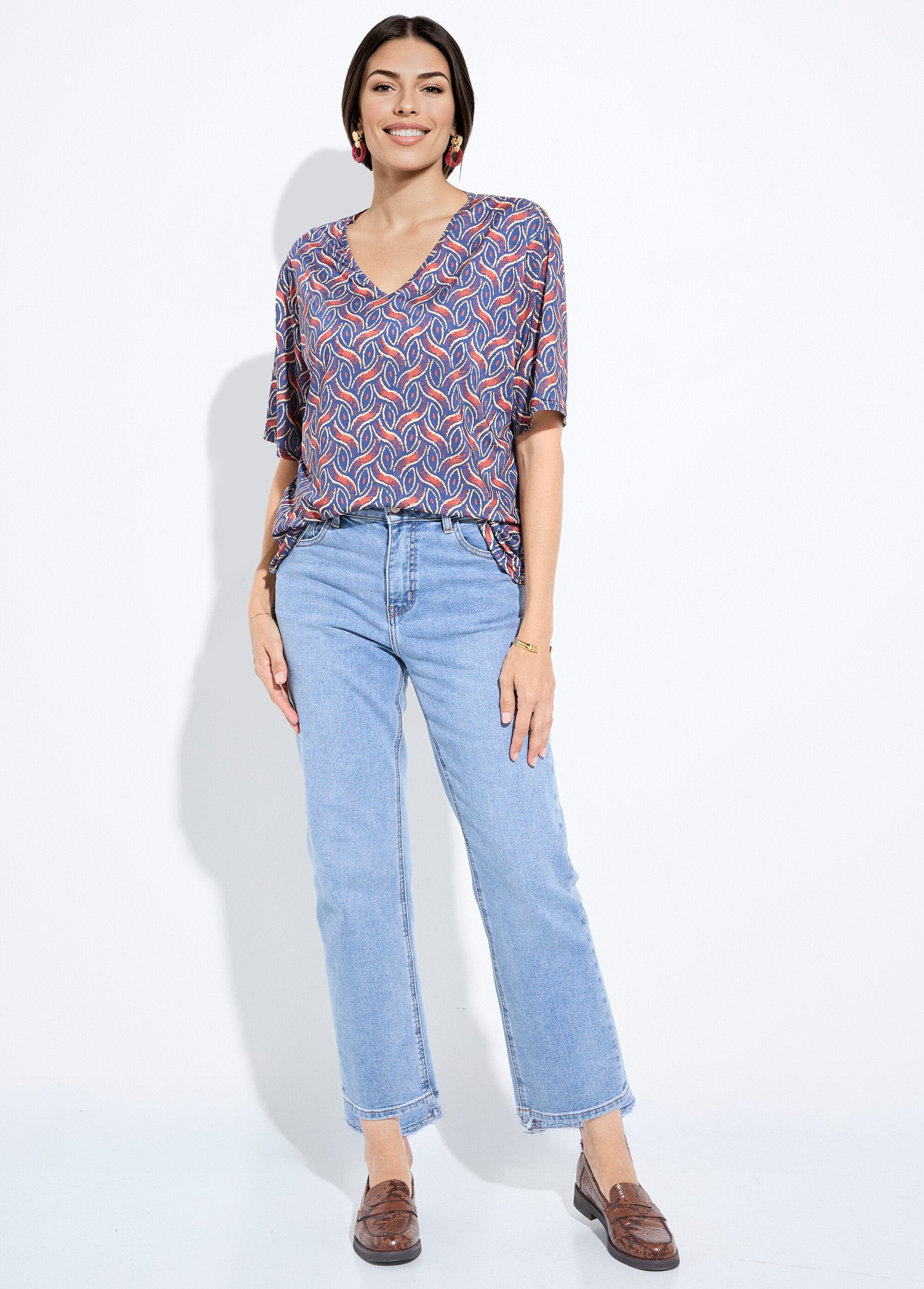 Tunique_manches_courtes_motif_ethnique_Marine_et_brique_SF1_slim