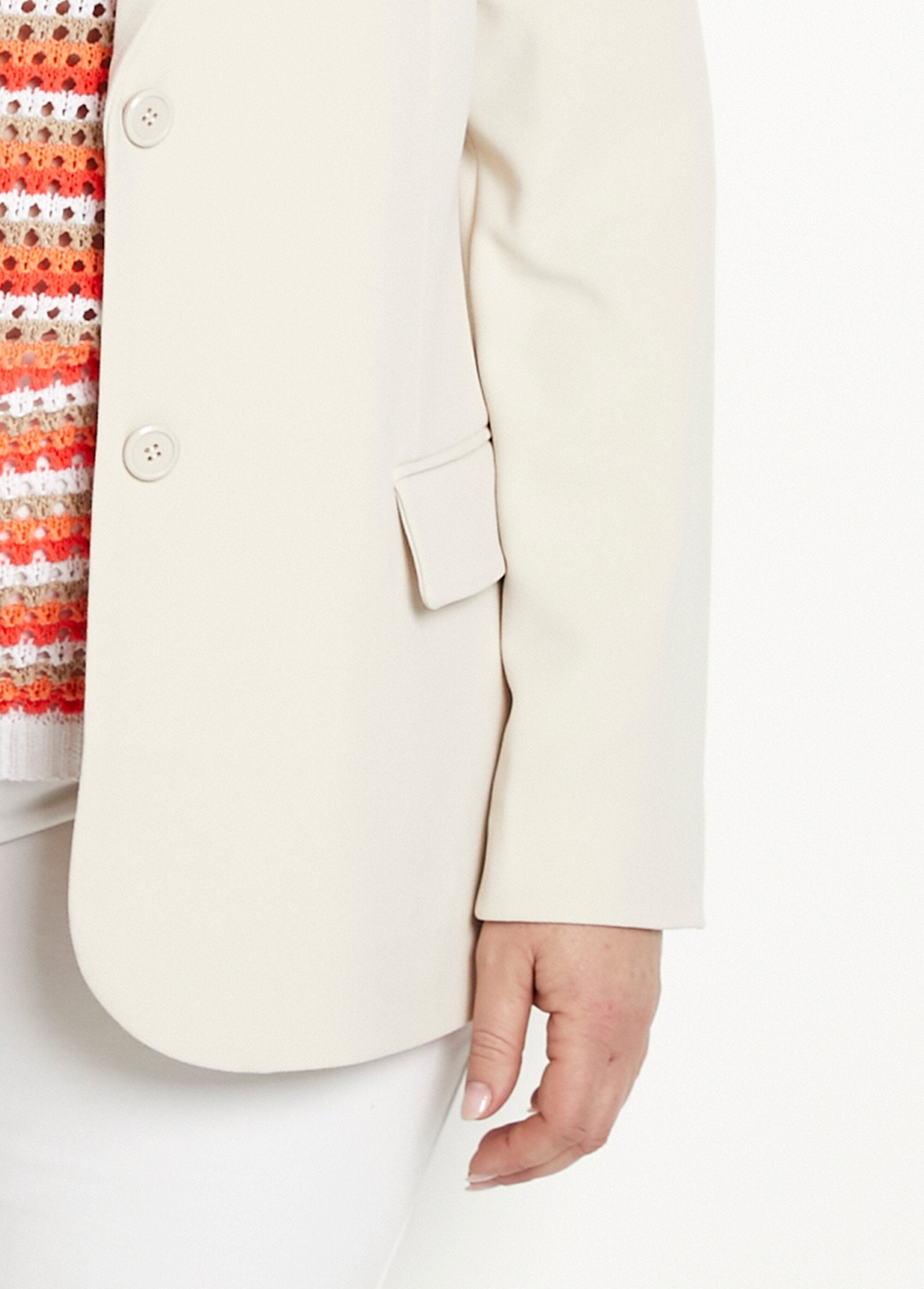 Veste_blazer_coupe_droite_maille_unie_Beige_DE1_curvy