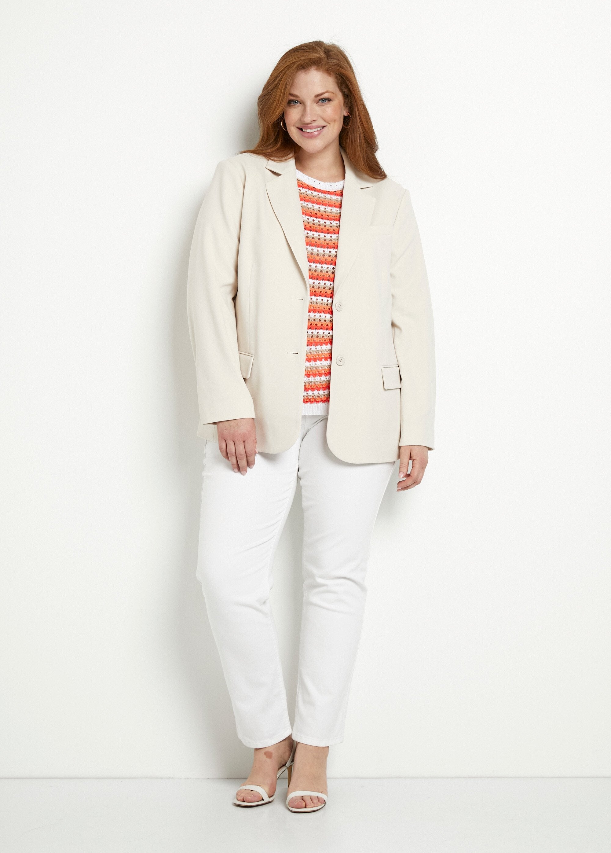 Veste_blazer_coupe_droite_maille_unie_Beige_SF1_curvy
