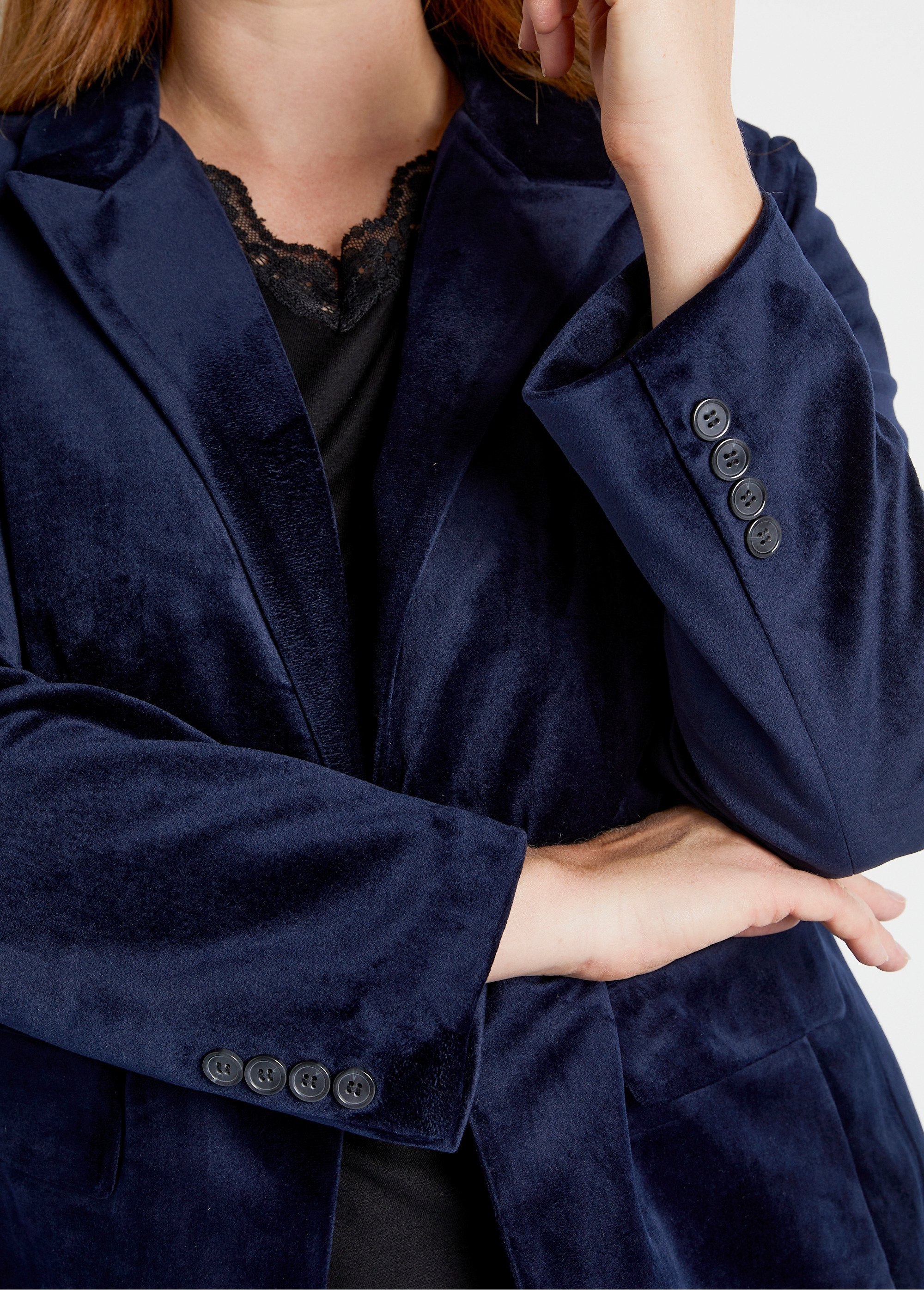 Veste_blazer_droite_velours_uni_col_tailleur_Marine_DE1_curvy
