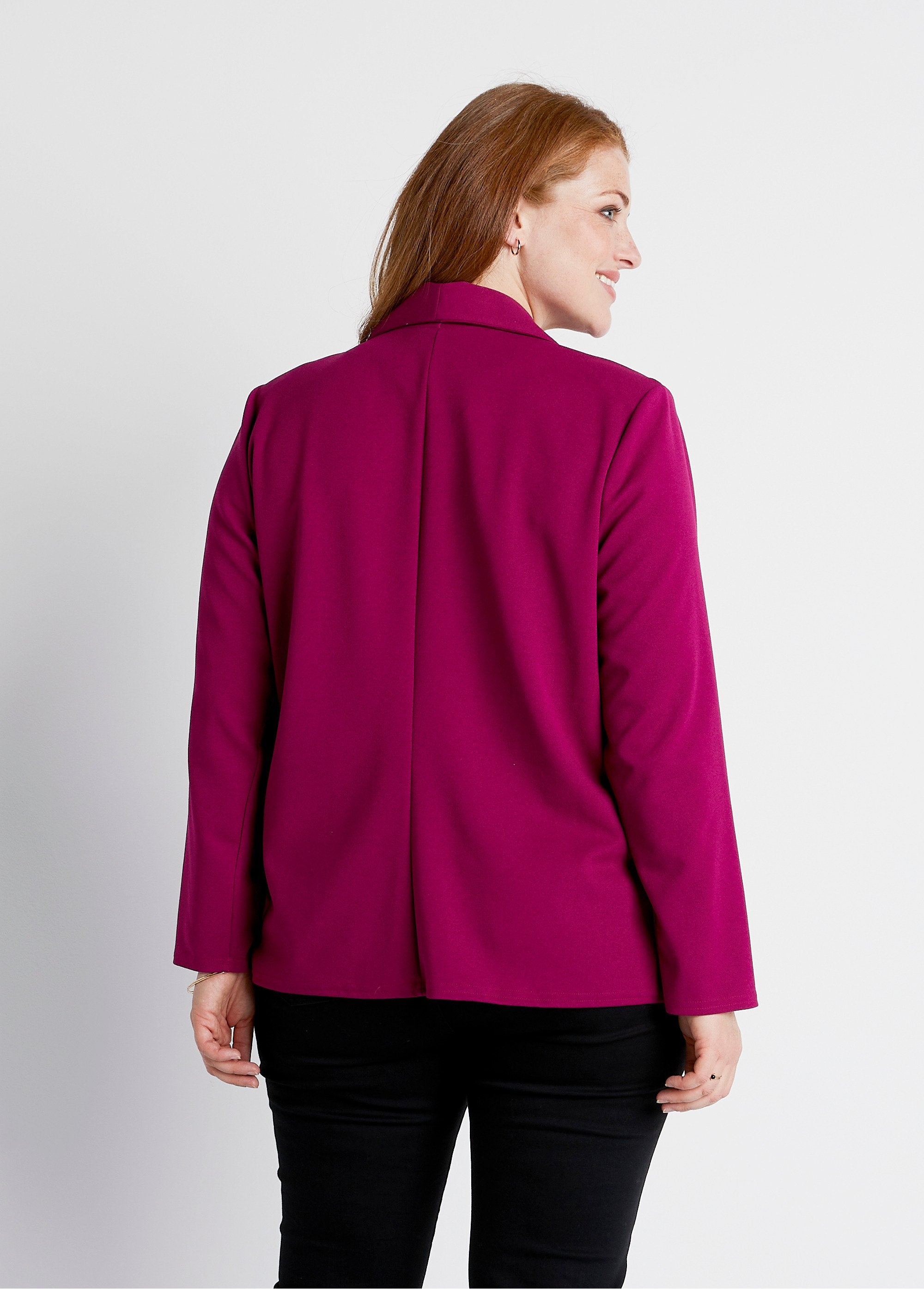 Veste_col_châle_maille_fluide_Framboise_DO1_curvy