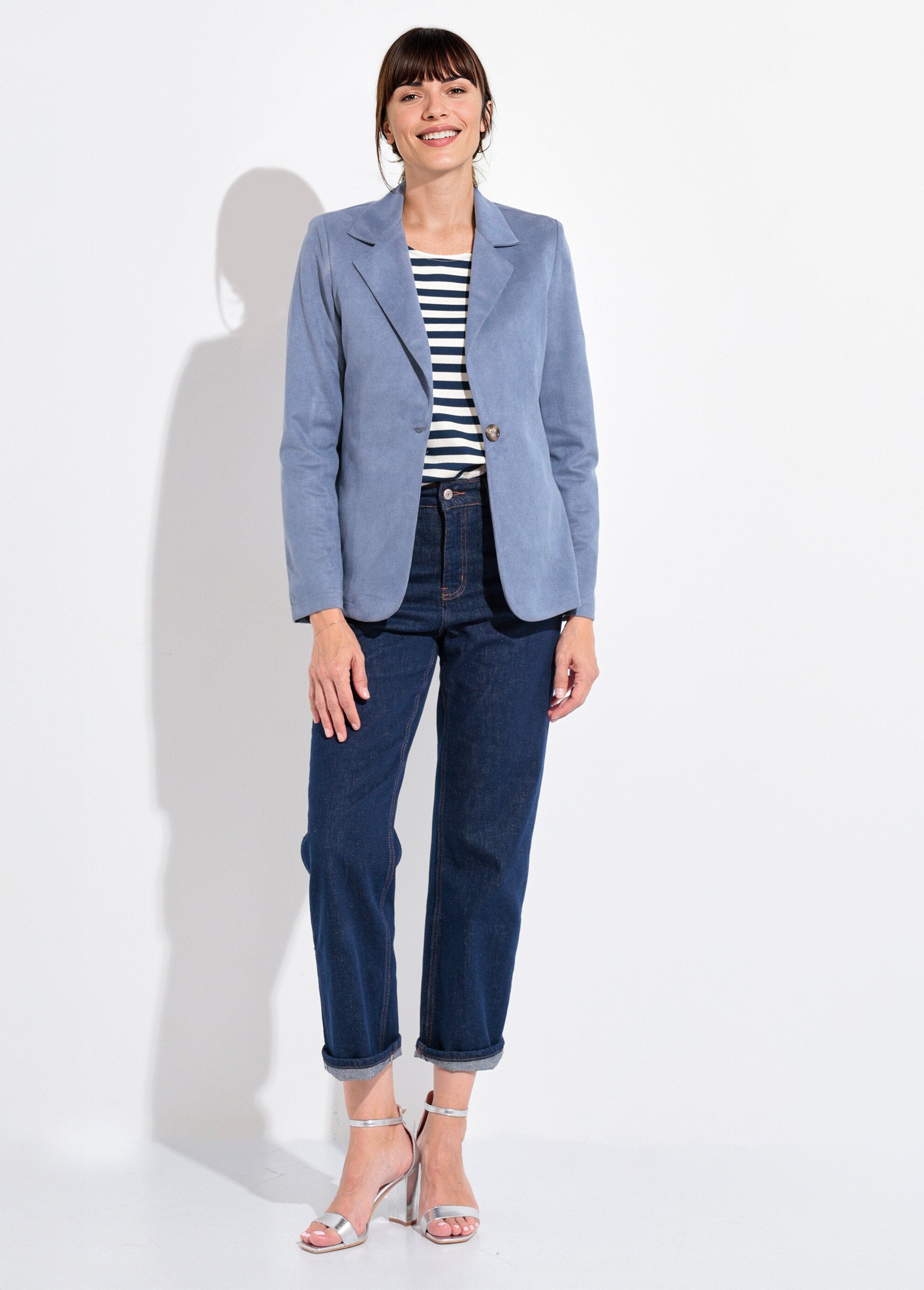 Veste_col_tailleur_1_bouton_twill_souple_Bleu_SF1_slim