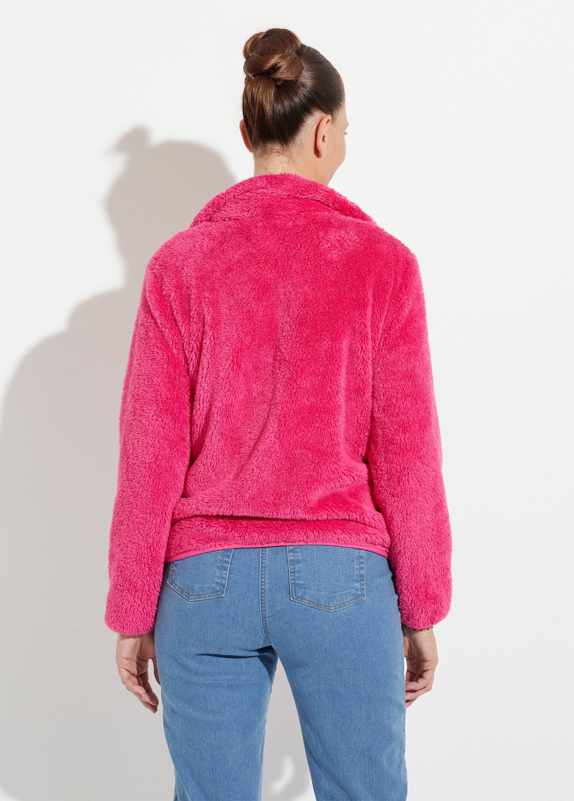 Veste_fausse_fourrure_col_montant_manches_longues_Fuchsia_DO1_slim