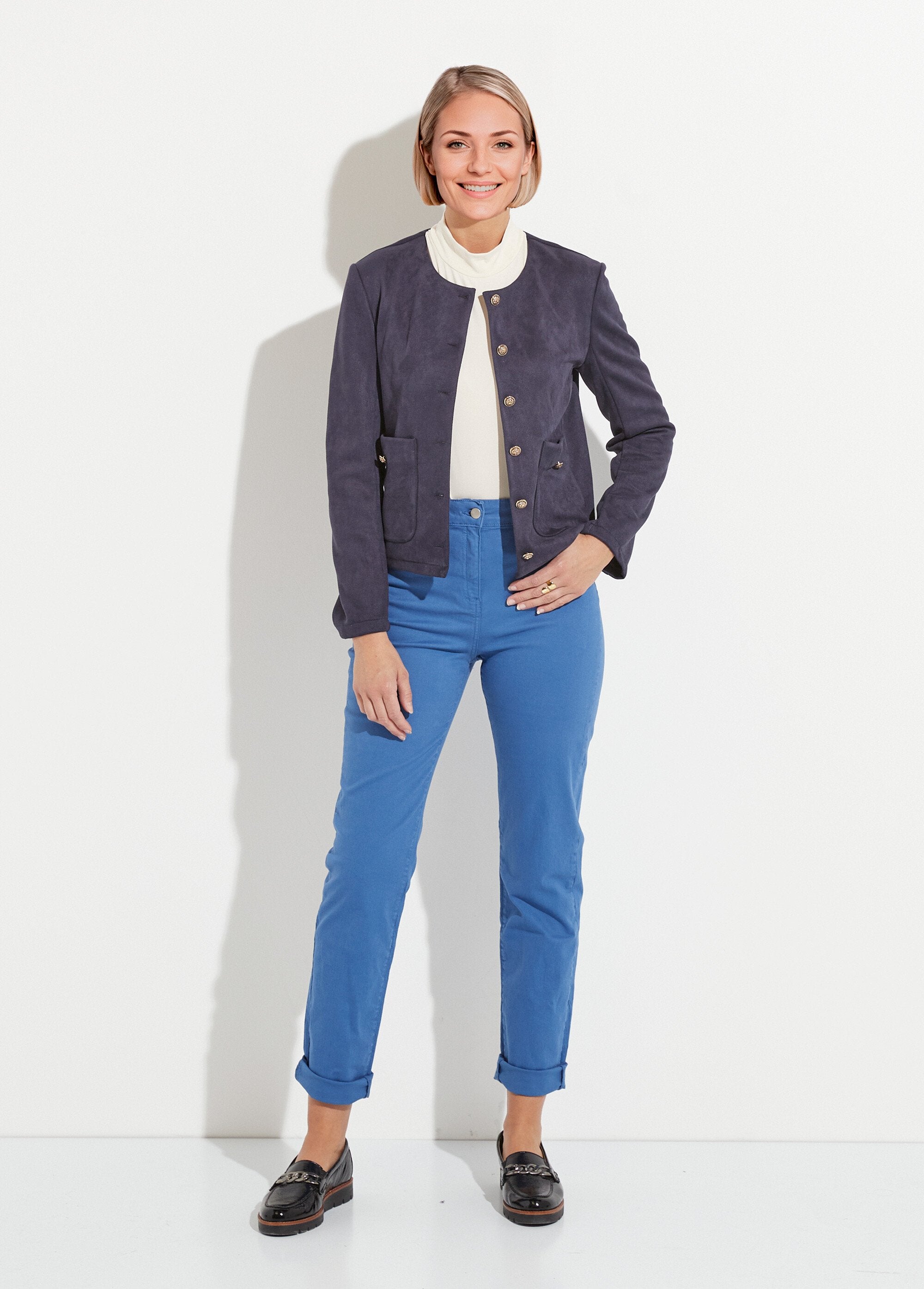 Navy_korte_jas_zonder_kraag_met_knoopsluiting_Marine_SF1_slim