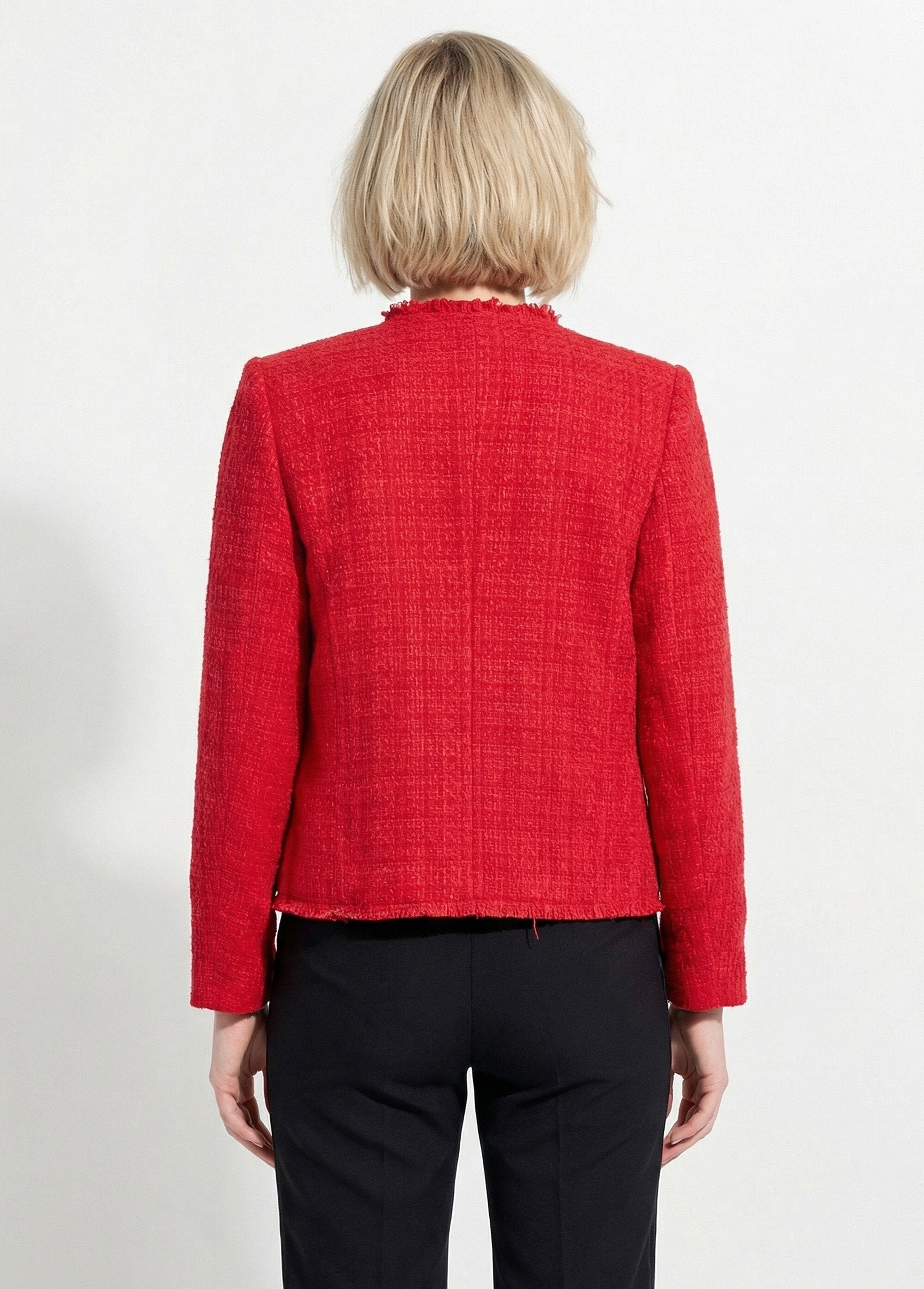 Veste_tweed_boutonnée_frangée_sans_col_Rouge_DO1_slim