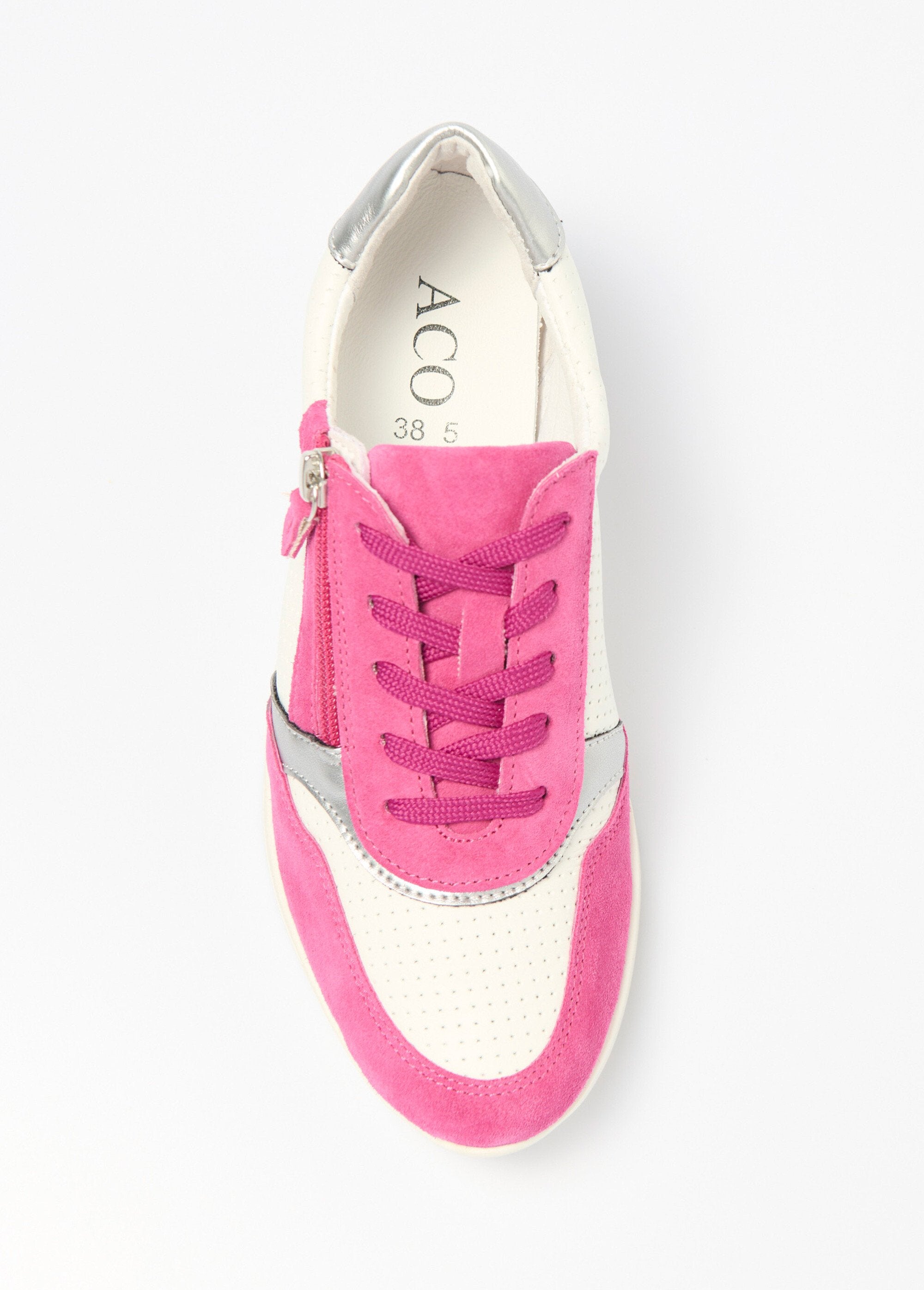 Baskets_grande_largeur_compensées_cuir_Fuchsia_et_blanc_OV1_slim