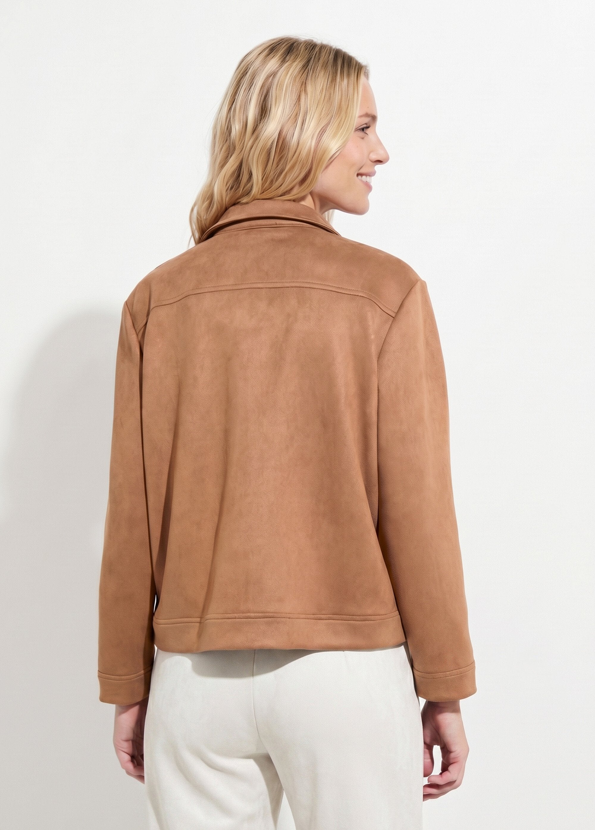 Blouson_boutonné_tissu_suédé_col_cranté_Camel_DO1_slim