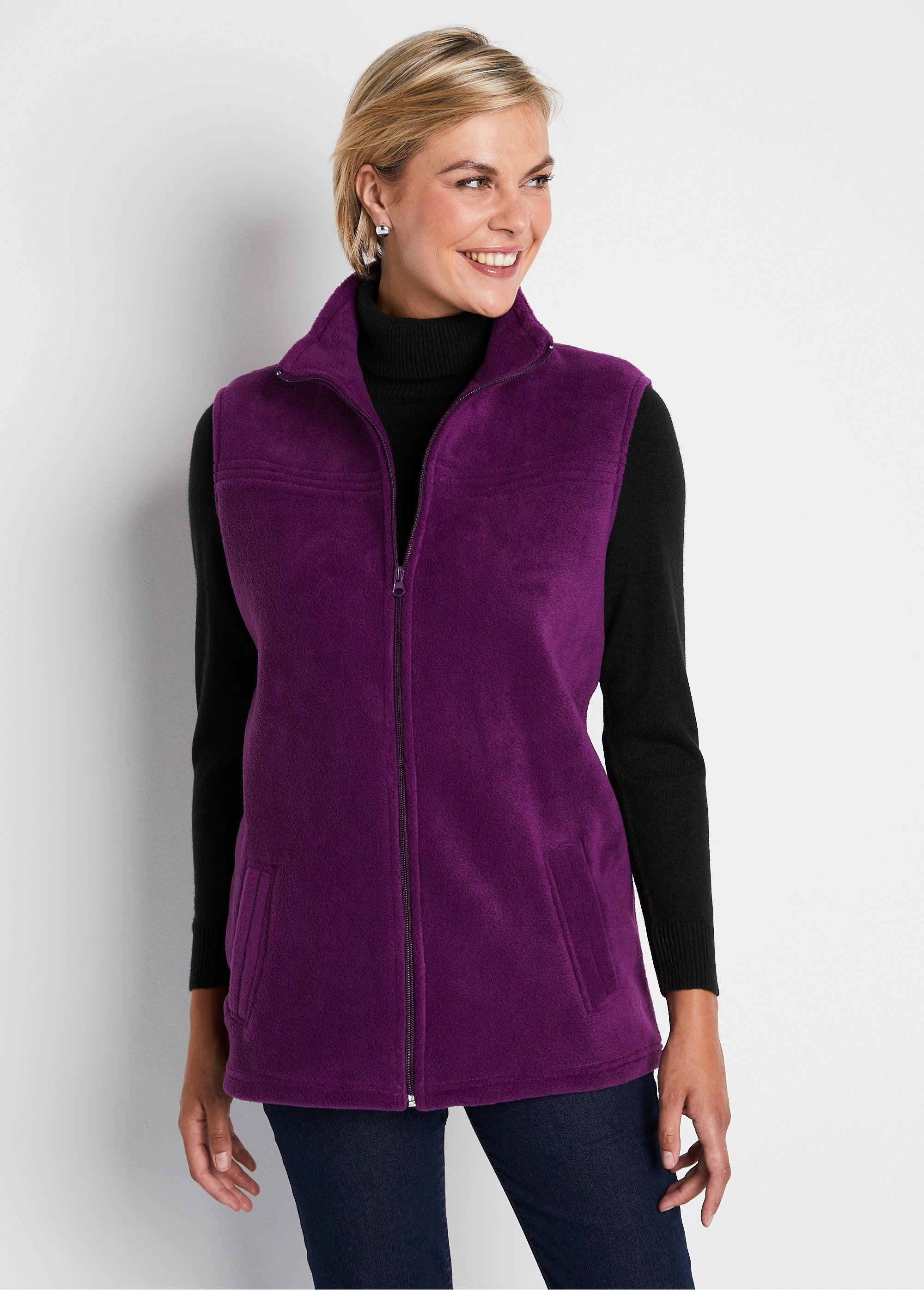 Blouson_zippé_sans_manches_polaire_Aubergine_FA1_slim