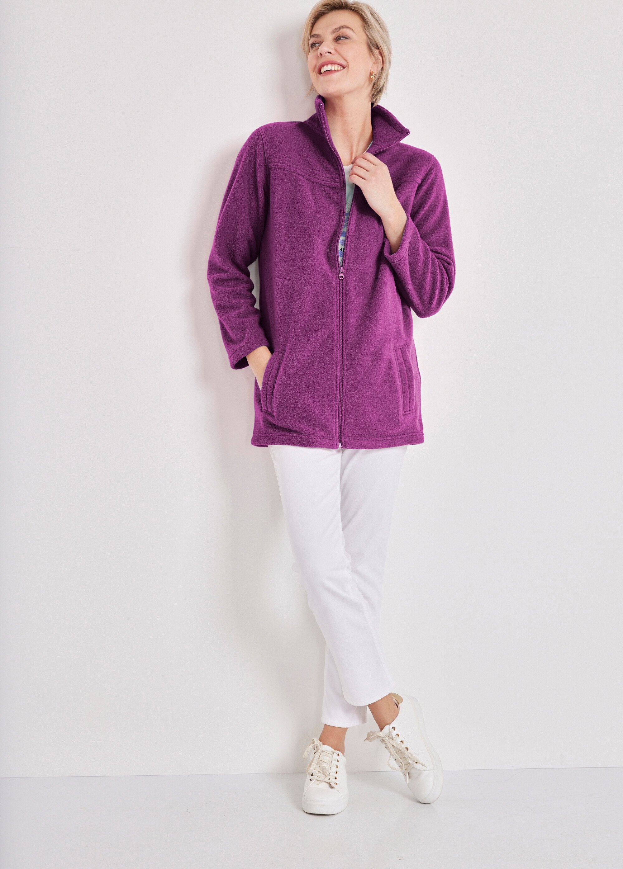 Blouson_zippé_manches_longues_polaire_Aubergine_SF1_slim