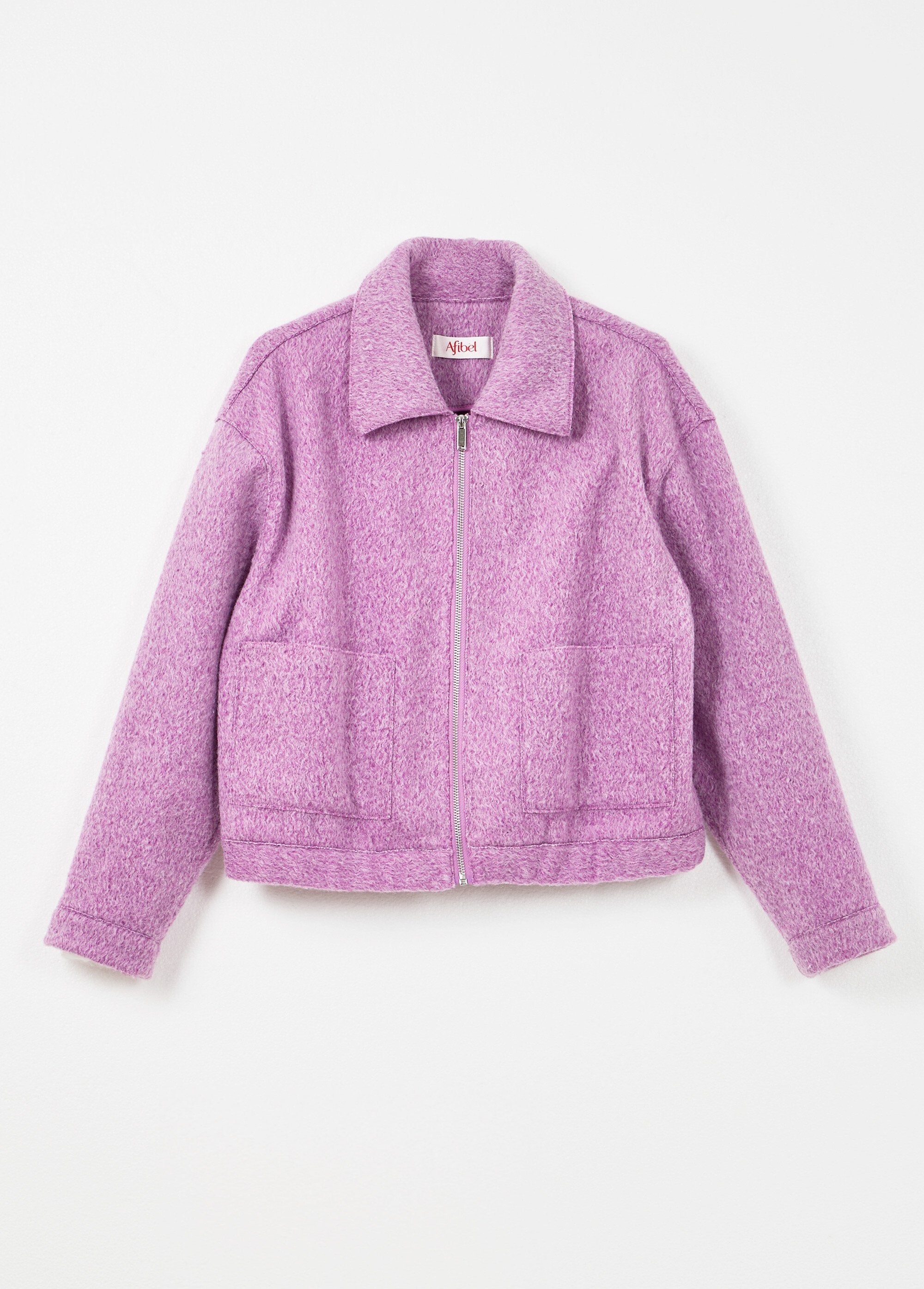 Blouson_zippé_tissu_bouclette_uni_Parme_AP1_slim
