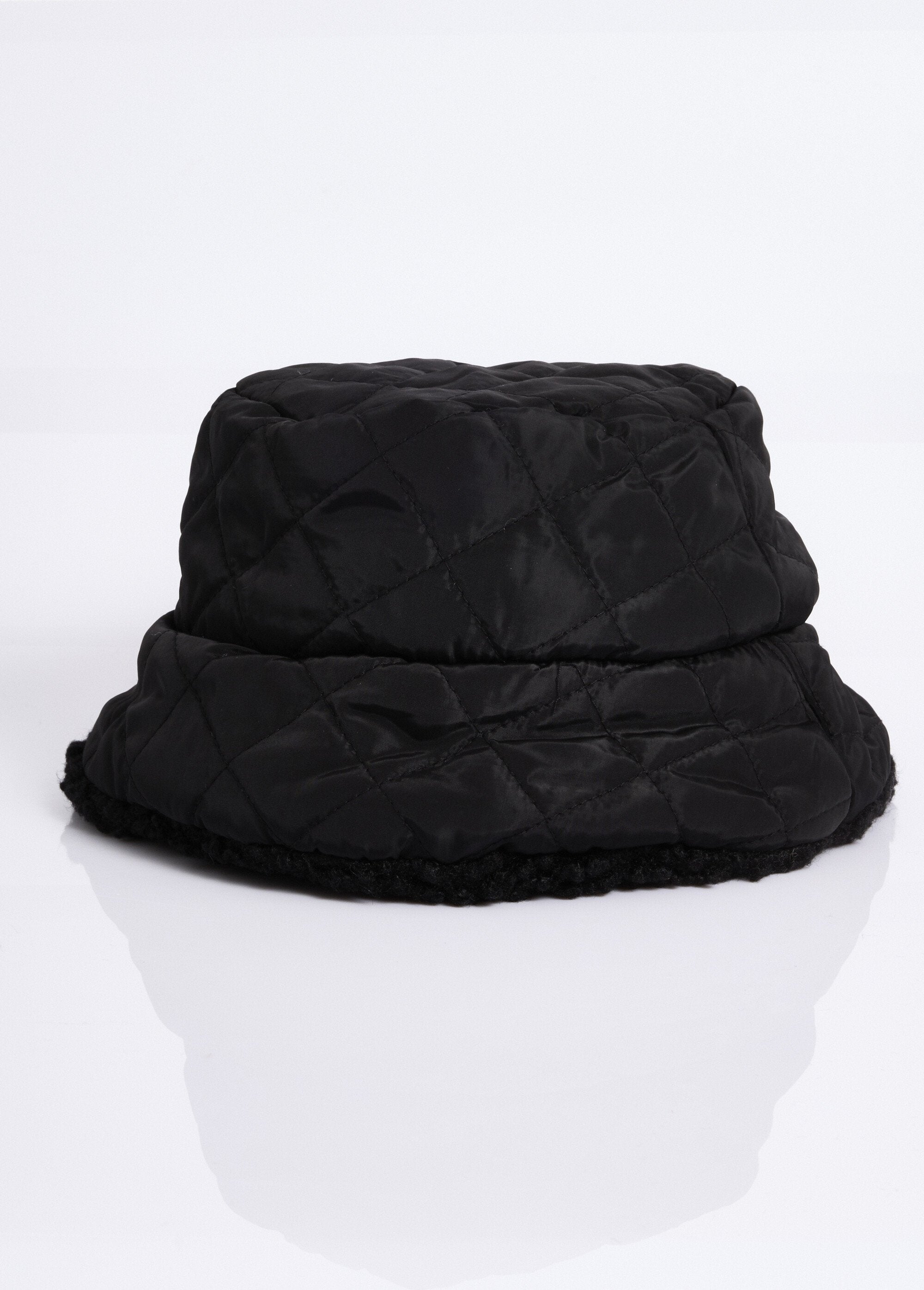 Bob_réversible_maille_bouclette/matelassé_Noir_FA1_slim