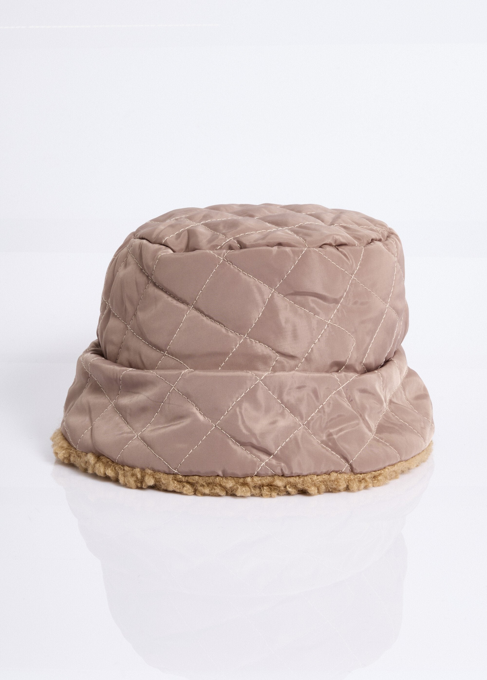 Bob_réversible_maille_bouclette/matelassé_Beige_FA1_slim