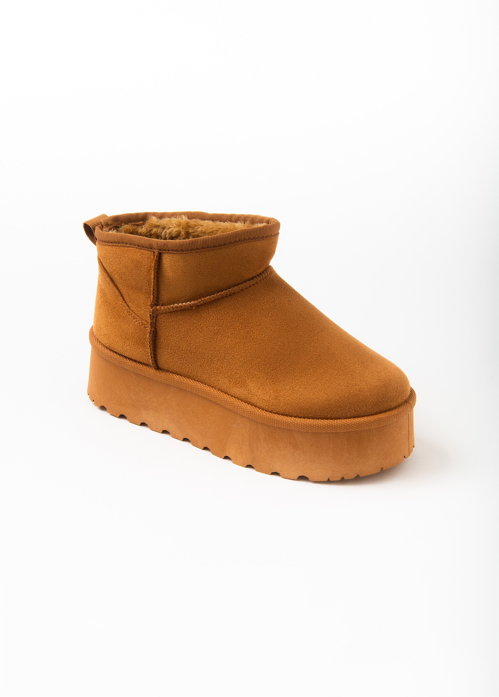 Boots_fourrées_chaudes_façon_suédine_Camel_FA1_slim