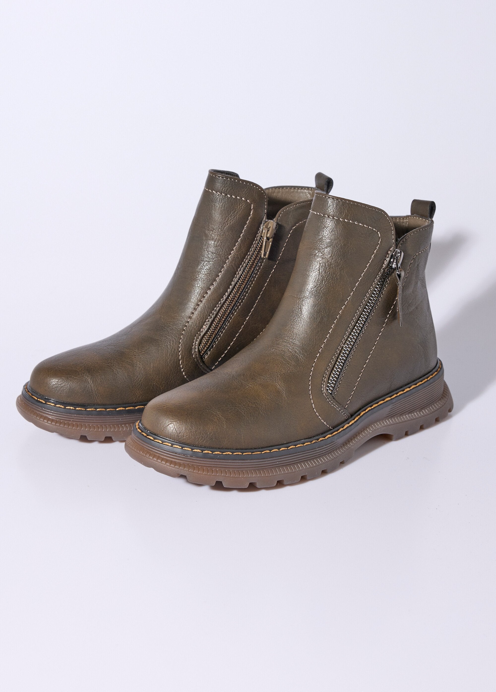Laarzen_met_rits,_contrasterende_stiksels_Kaki_DE1_slim